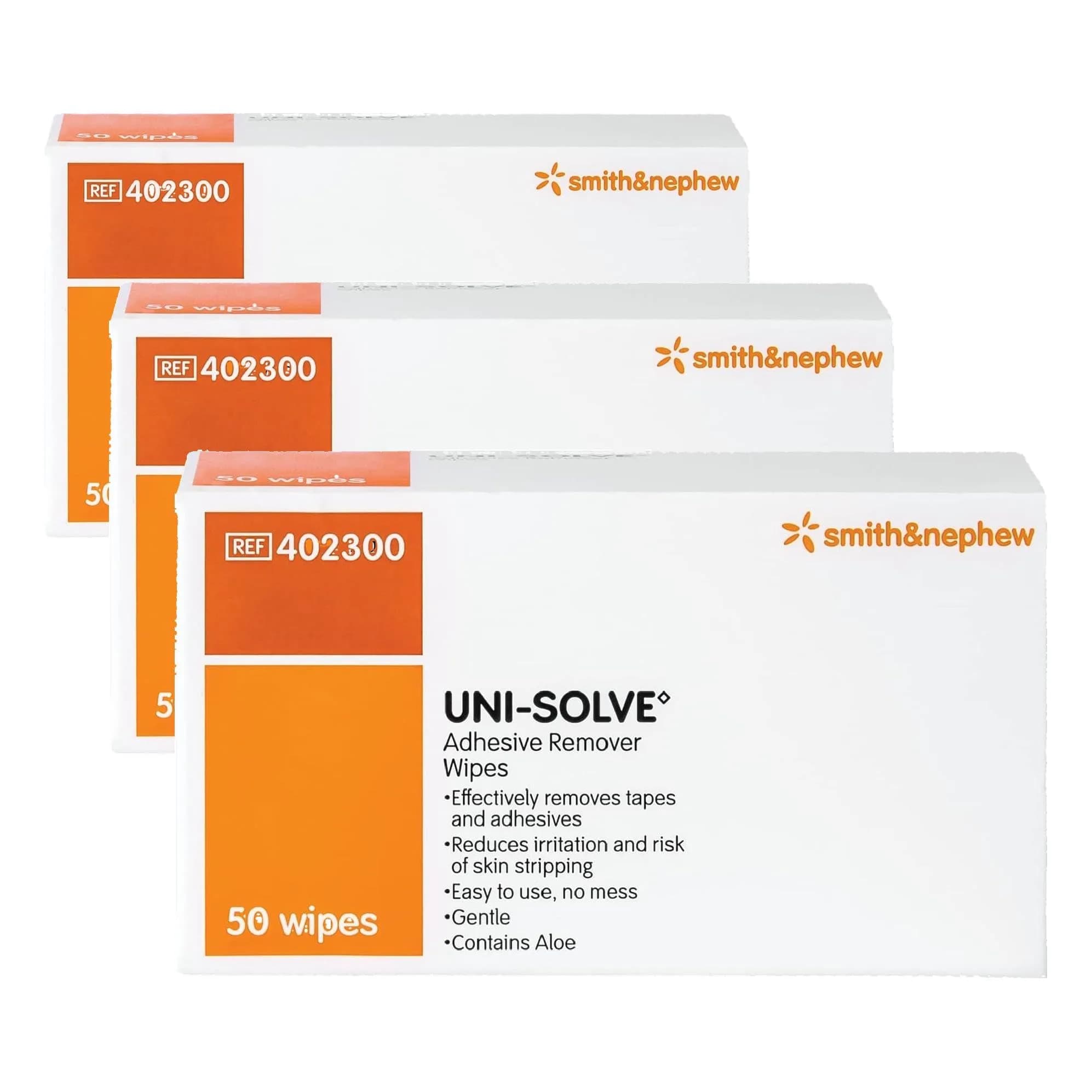 Uni Solve Adhesive Remover Wipes 150 Count | Gentle & Effective for Skin Residue - main product image