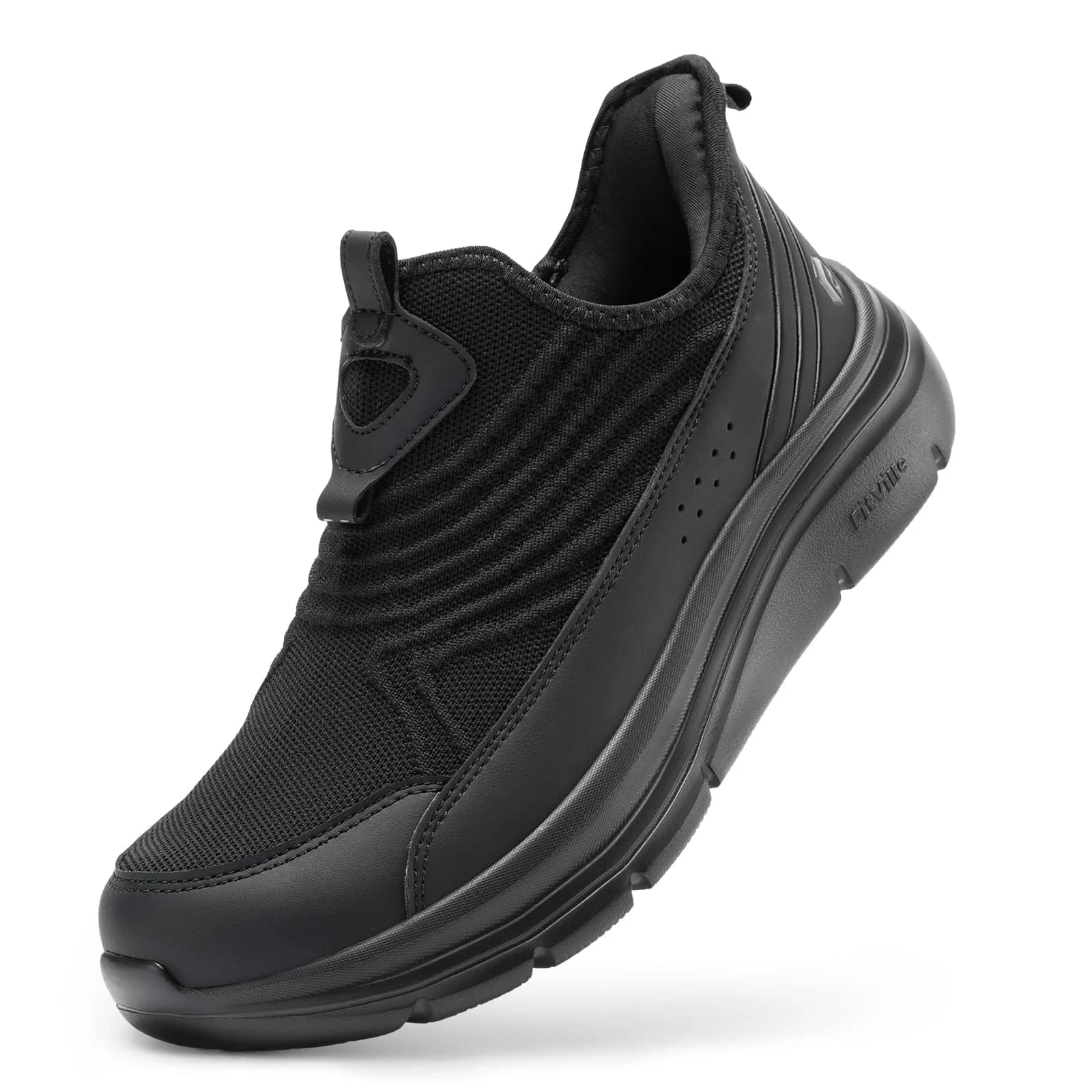 FitVille Men's Extra Wide Slip-On Walking Shoes 13 Wide (43.5 cm) | Hands-Free Comfort for All-Day Standing - main product image