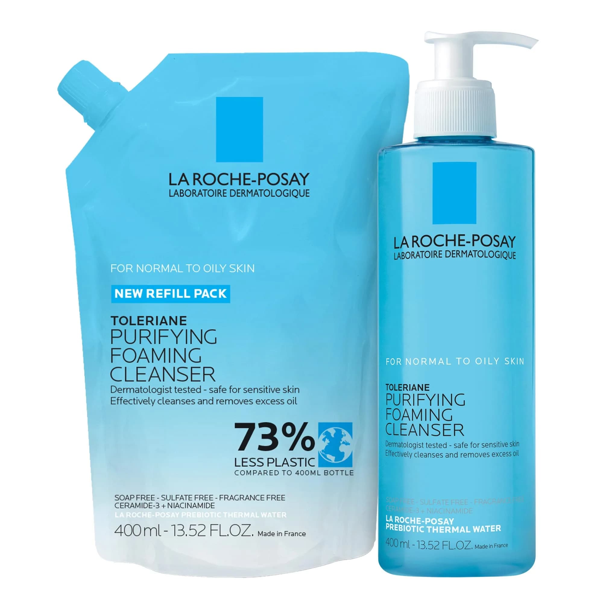 La Roche-Posay Toleriane Purifying Foaming Facial Cleanser Bundle 812ml (27.04 Fl Oz) | Gentle Face Wash for Oily Sensitive Skin - main product image