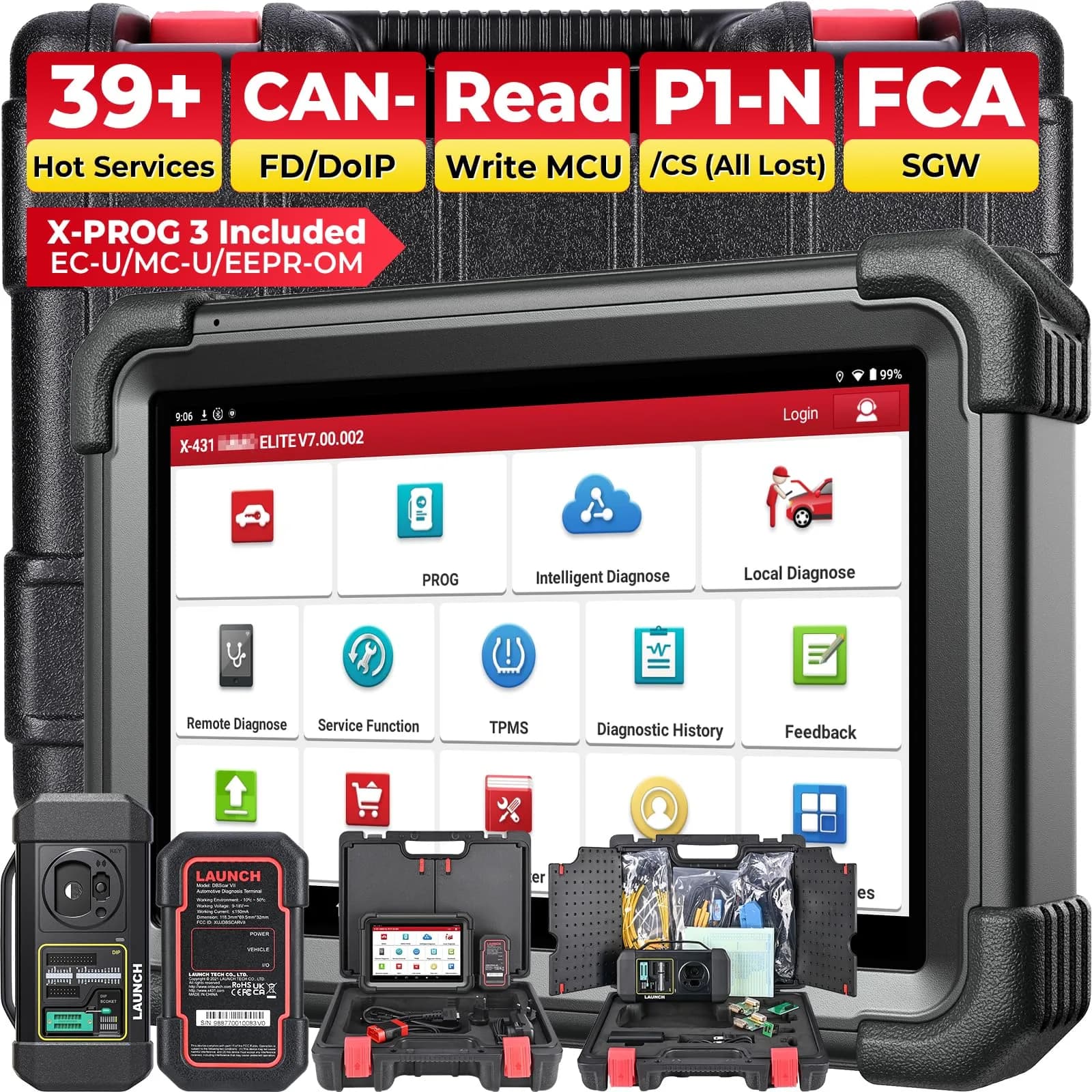 LAUNCH X431 IM Elite with PRG3 Scan Tool 8in Android | OE Diagnostics & 5000 ECU Write - main product image