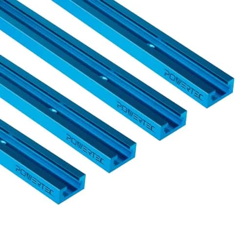 POWERTEC 71118 24 Inch Double-Cut Profile Universal T-Track with Predrilled Mounting Holes | Versatile Woodworking Accessory