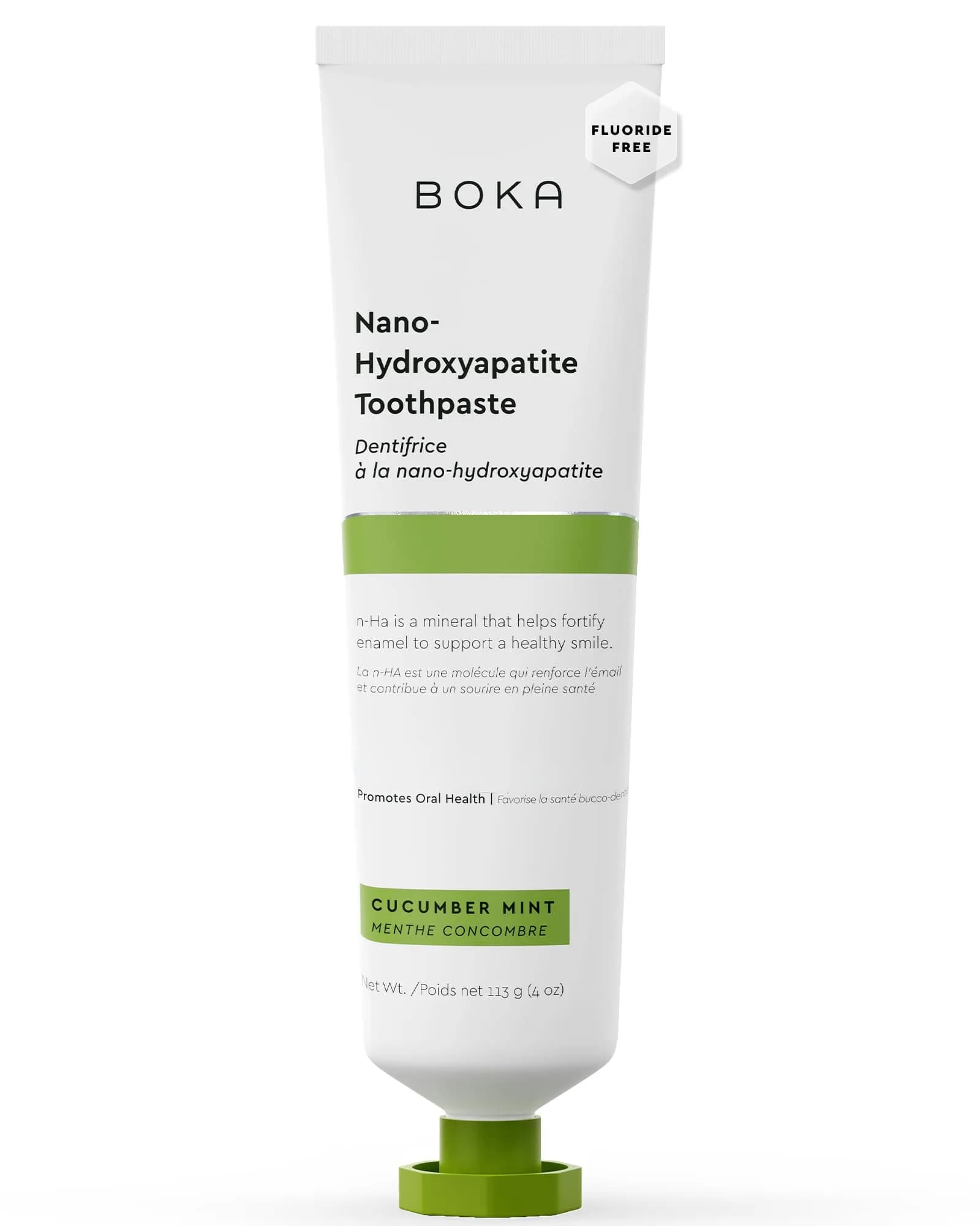 Boka Cucumber Mint Fluoride-Free Toothpaste with Nano Hydroxyapatite, 120ml (4 Fl Oz) | Sensitive Teeth Enamel Care - main product image