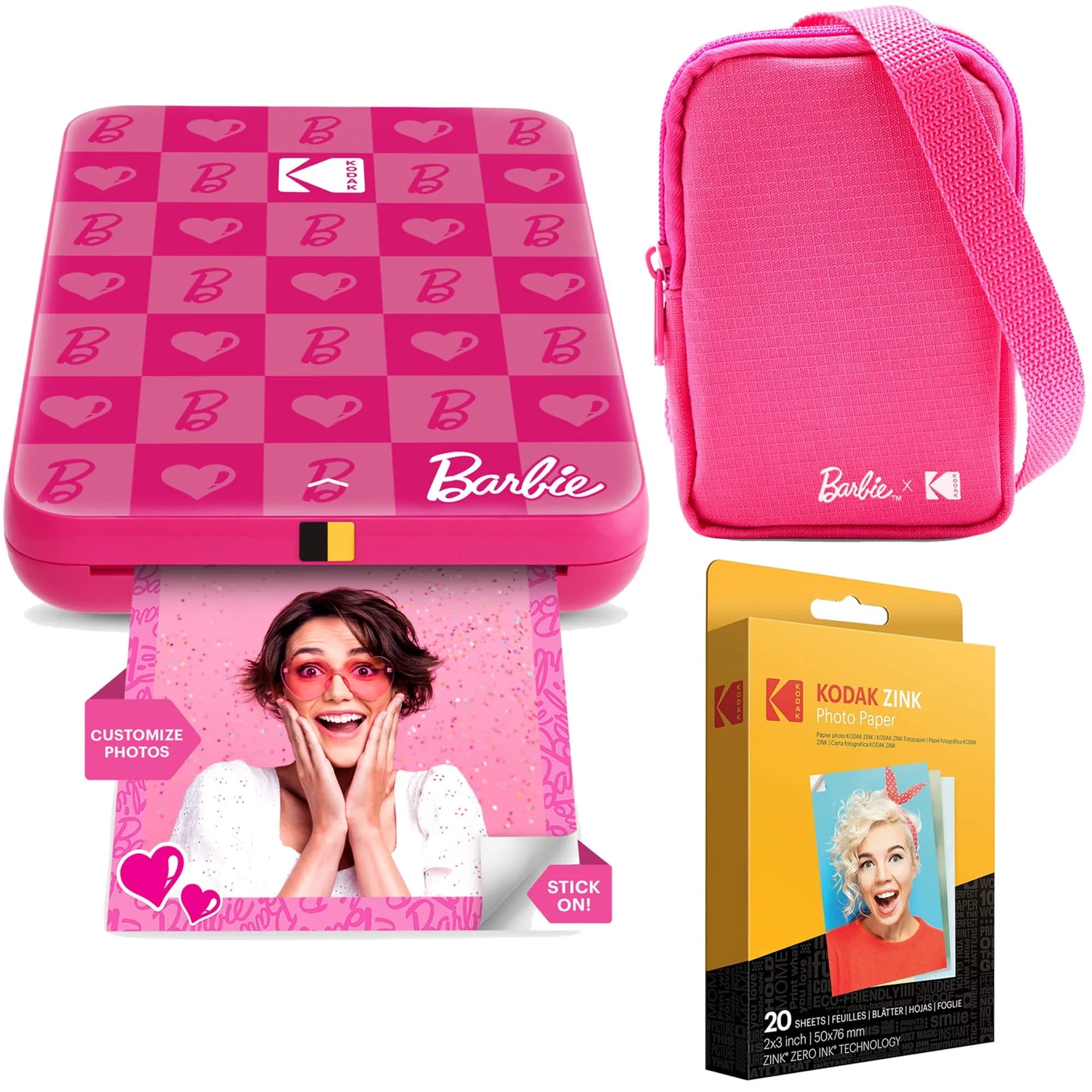 Kodak x Barbie Step Slim Wireless Instant Photo Printer Bundle with Case & Paper | 5MP Camera, Bluetooth, 2x3" Sticky Prints - main product image
