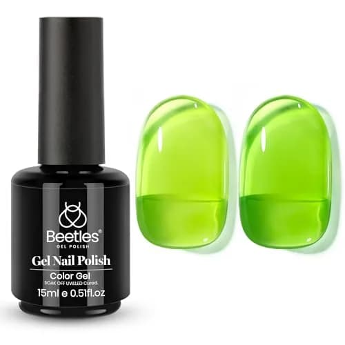 Beetles Green Gel Nail Polish, 15ML Jelly Sheer Translucent Effect | Spring Summer French Nail Art Design - main product image