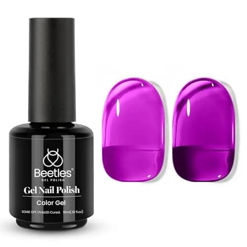 beetles Purple Jelly Gel Nail Polish, Violet Night Dream, 2x15ml (0.5 Fl Oz Each) | Sheer Translucent Effect - main product image