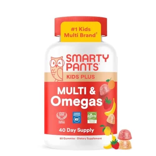SmartyPants Kids Multivitamin Gummies with Omega 3, DHA/EPA, Vitamins D3, C, B12, Zinc, Gluten Free, 80 Count - main product image