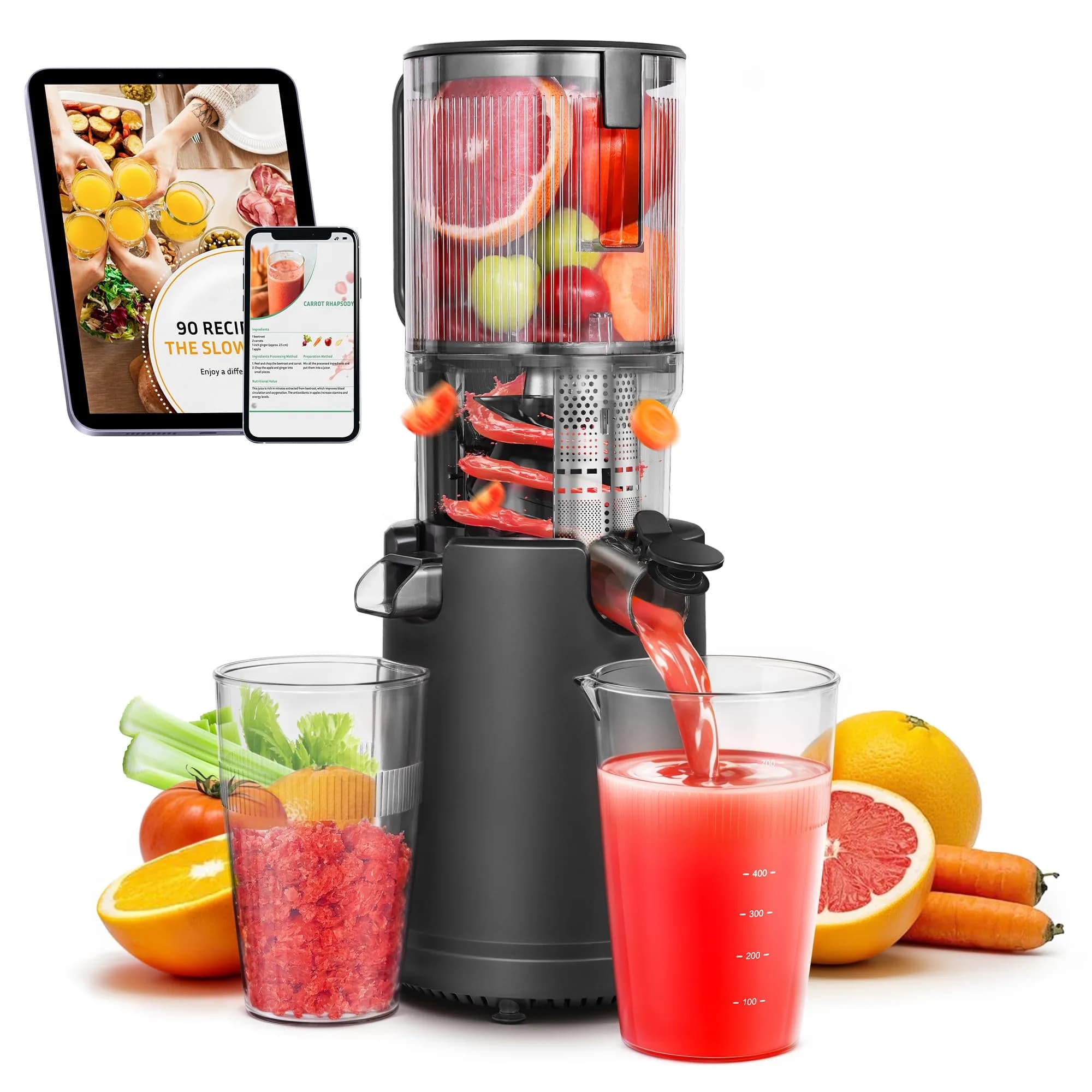 AAOBOSI Slow Cold Press Juicer Machine 54oz | 7-Stage Masticating Technology for Nutrient-Rich Juice