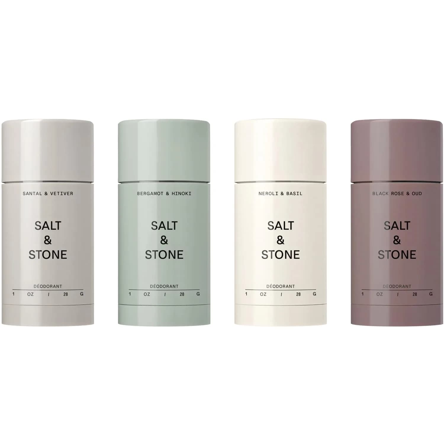 Salt & Stone Natural Deodorant Discovery Set 4 x 0.811 Fl Oz (29.57 ml) | Aluminum-Free, 48-Hour Odor Protection - main product image