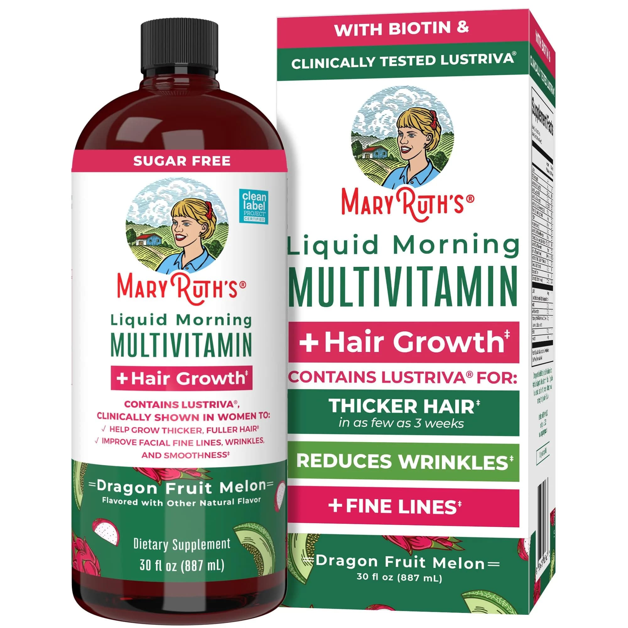 MARYRUTH'S Liquid Multivitamin + Hair Growth 946ml (30 Fl Oz) | Clinically Tested for Thicker Hair & Reduced Wrinkles - main product image