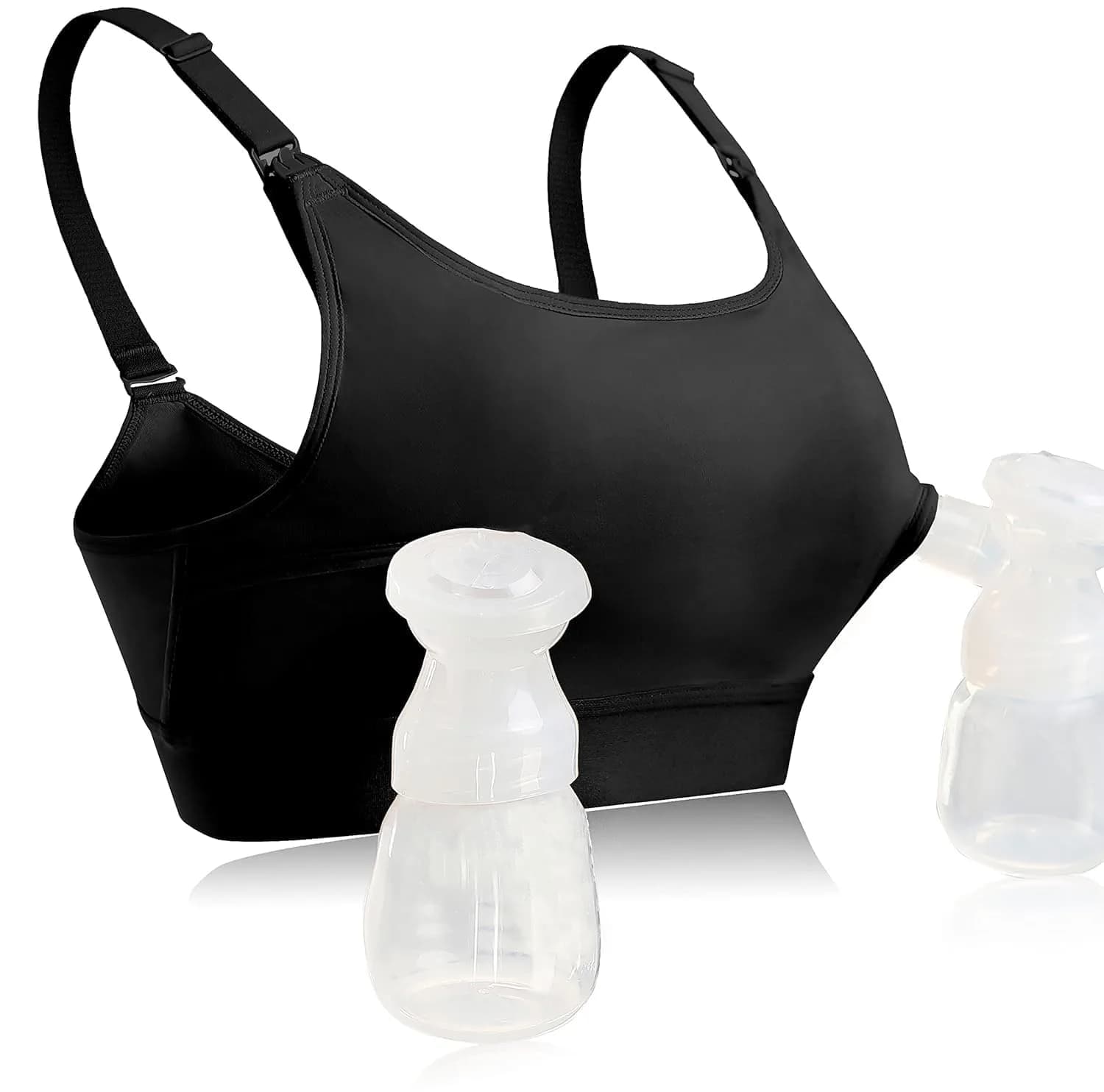 ENSDOAR Hands-Free Pumping Bra Black X-Large | Spectra Breast Pump Compatible - main product image