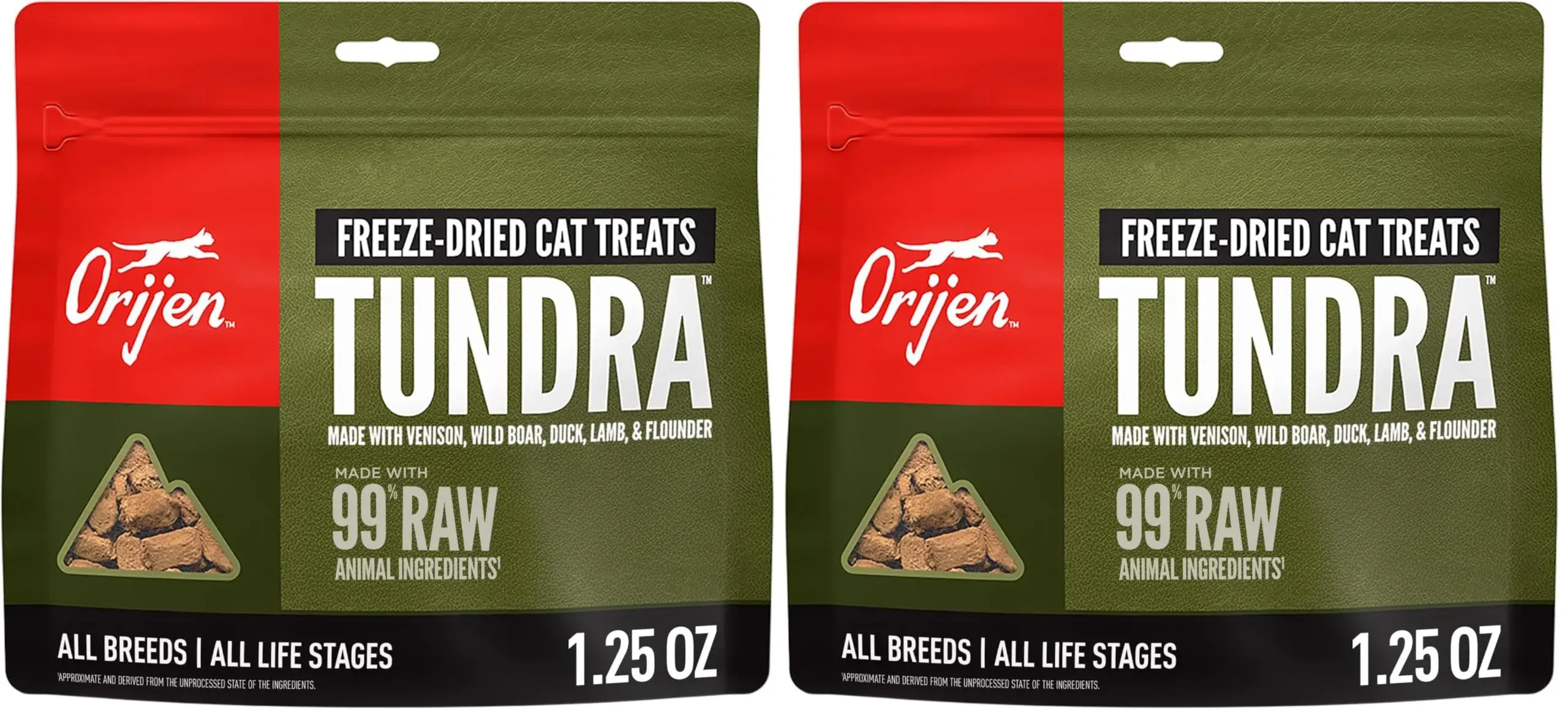 ORIJEN Tundra Freeze Dried Cat Treats 2.5 oz (70.8 g) | WholePrey Ingredients for Cats - main product image