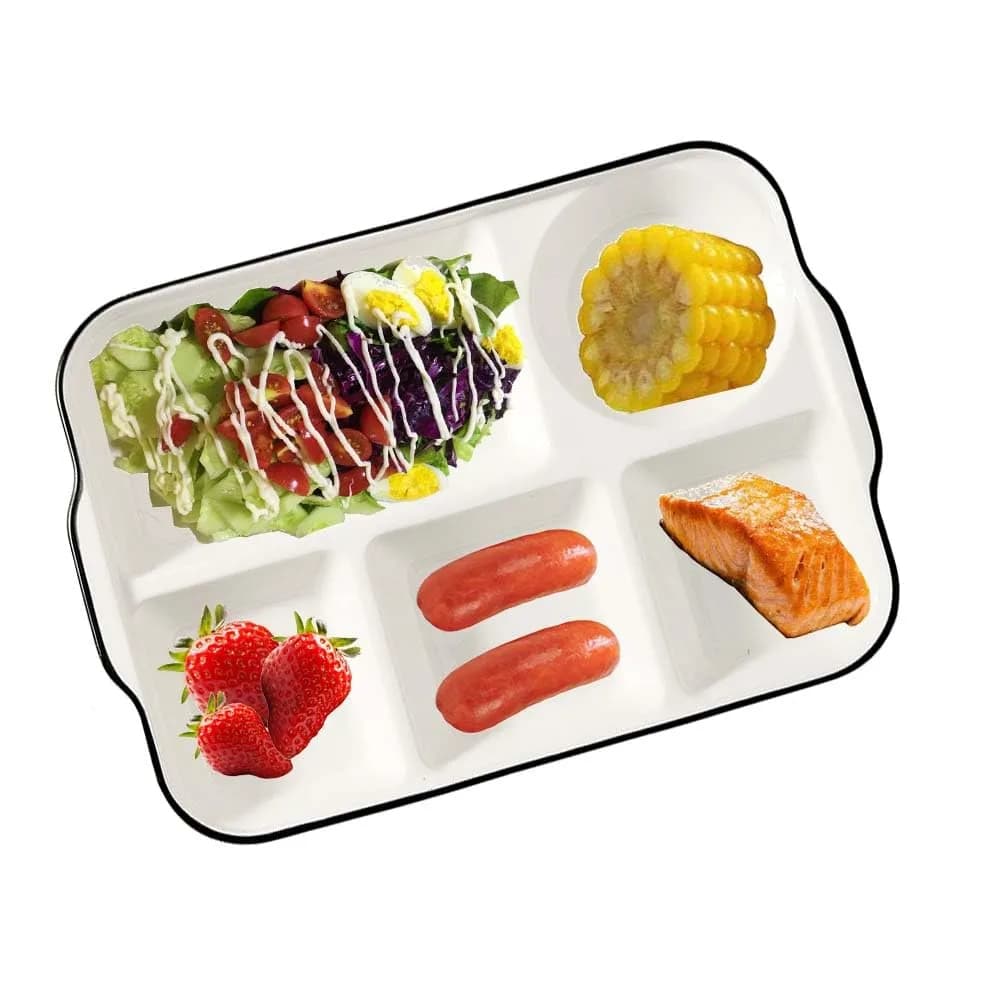 AIYoo 12.5inch Ceramic Divided Plate | Portion Control, Microwave & Dishwasher Safe