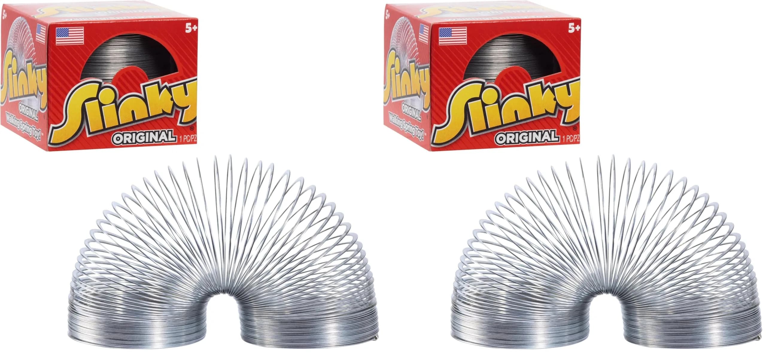 Just Play The Original Slinky Walking Spring Toy 2.75-inch Metal Slinky (Pack of 2) | Classic STEM Toy for Kids 5+ - main product image