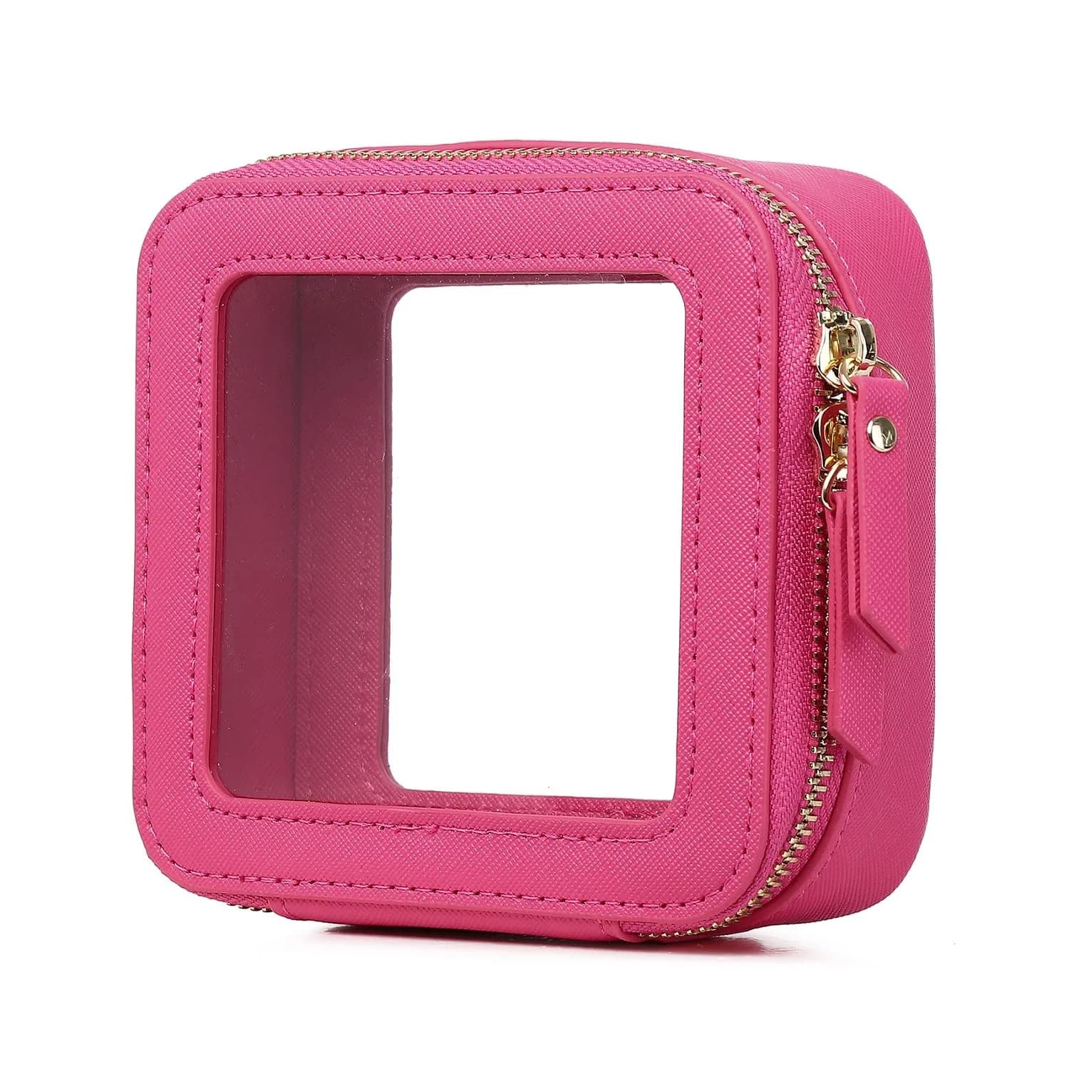 Pinkmik Small Clear Mini Makeup Bag 13.5cm x 12.5cm x 7cm | TSA Approved Travel Pouch - main product image