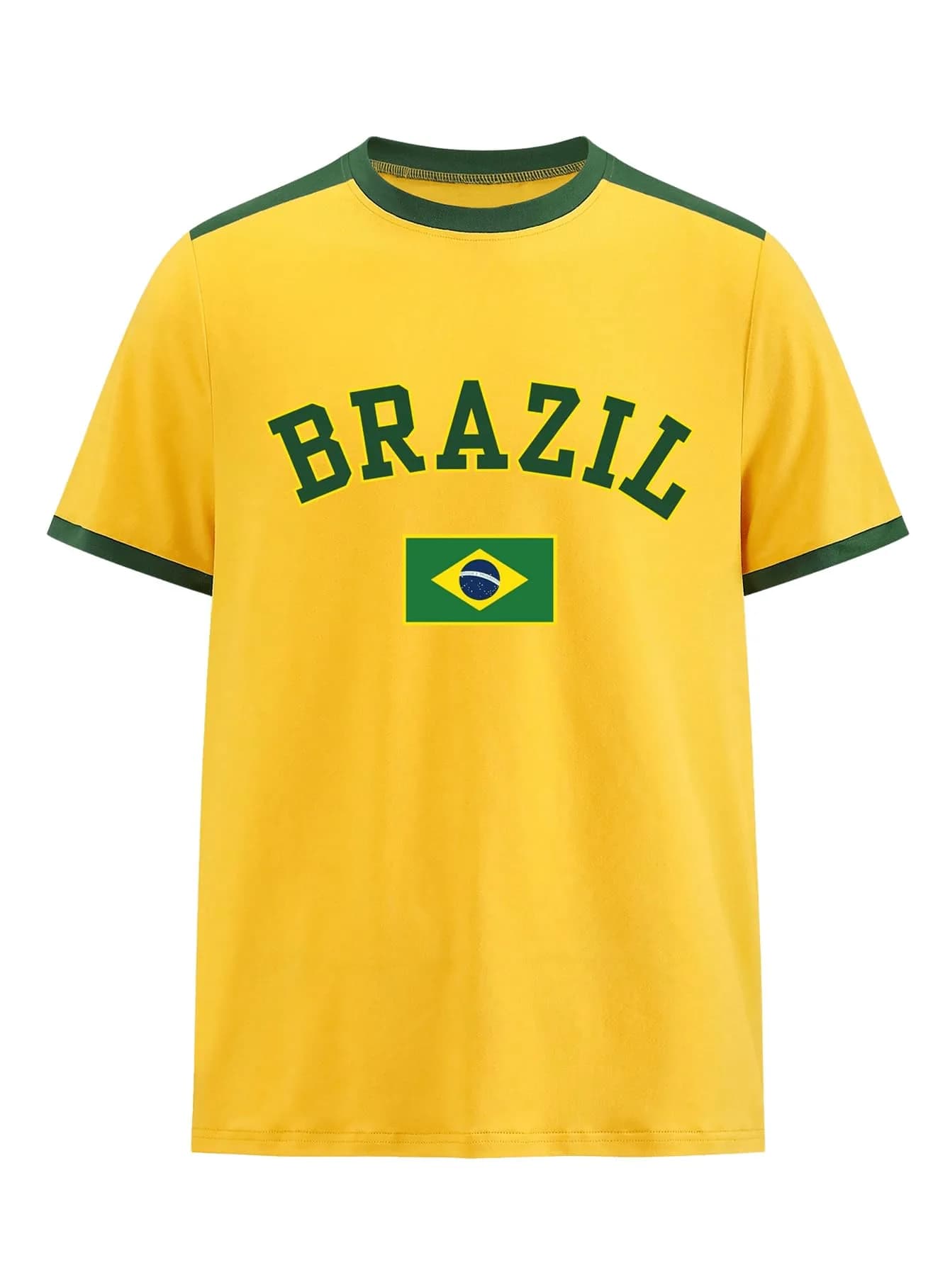 WDIRARA Men's Graphic Print Shirts Tee Streetwear Top Colorblock Jersey | Casual, Stretchable Polyester, Regular Fit, Crew Neck, Short Sleeve — Yellow Colorblock