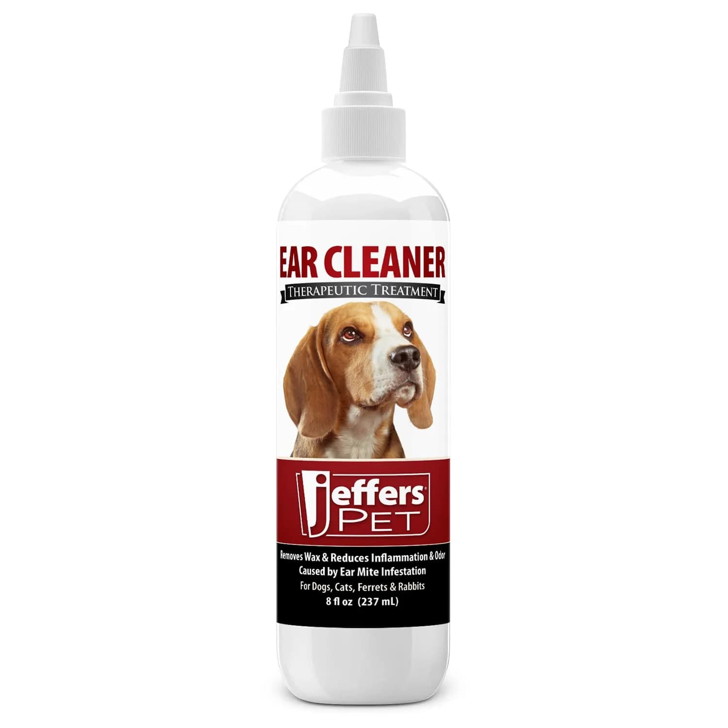 Jeffers Pet Ear Cleaning Solution for Dogs, Cats & Puppies | Aloe Vera Ear Wash for Wax & Odor Removal, Itchy Ear Comfort, Routine Ear Hygiene, Travel Friendly