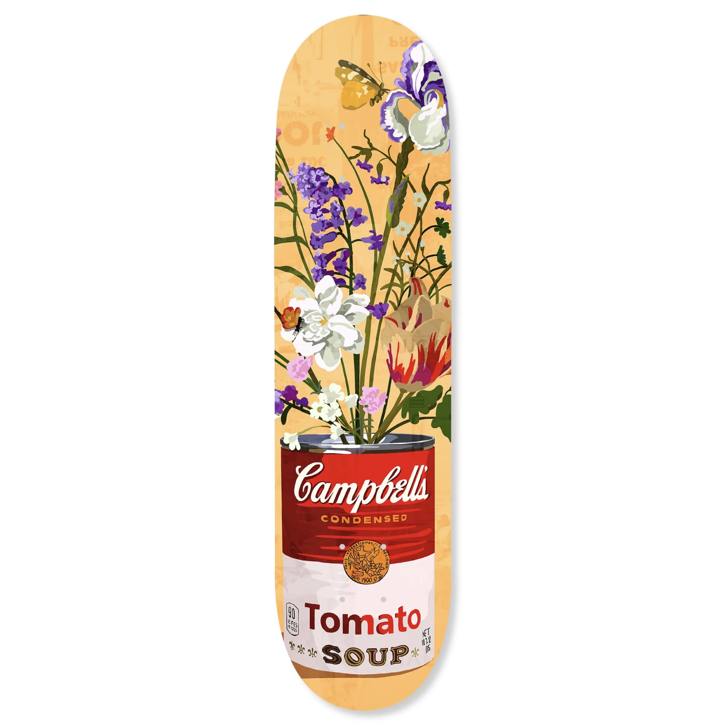 NotoriArt Trendy Pop Acrylic Wall Art Die-Cut 8" x 32" Floral Soup Can Skateboard - main product image