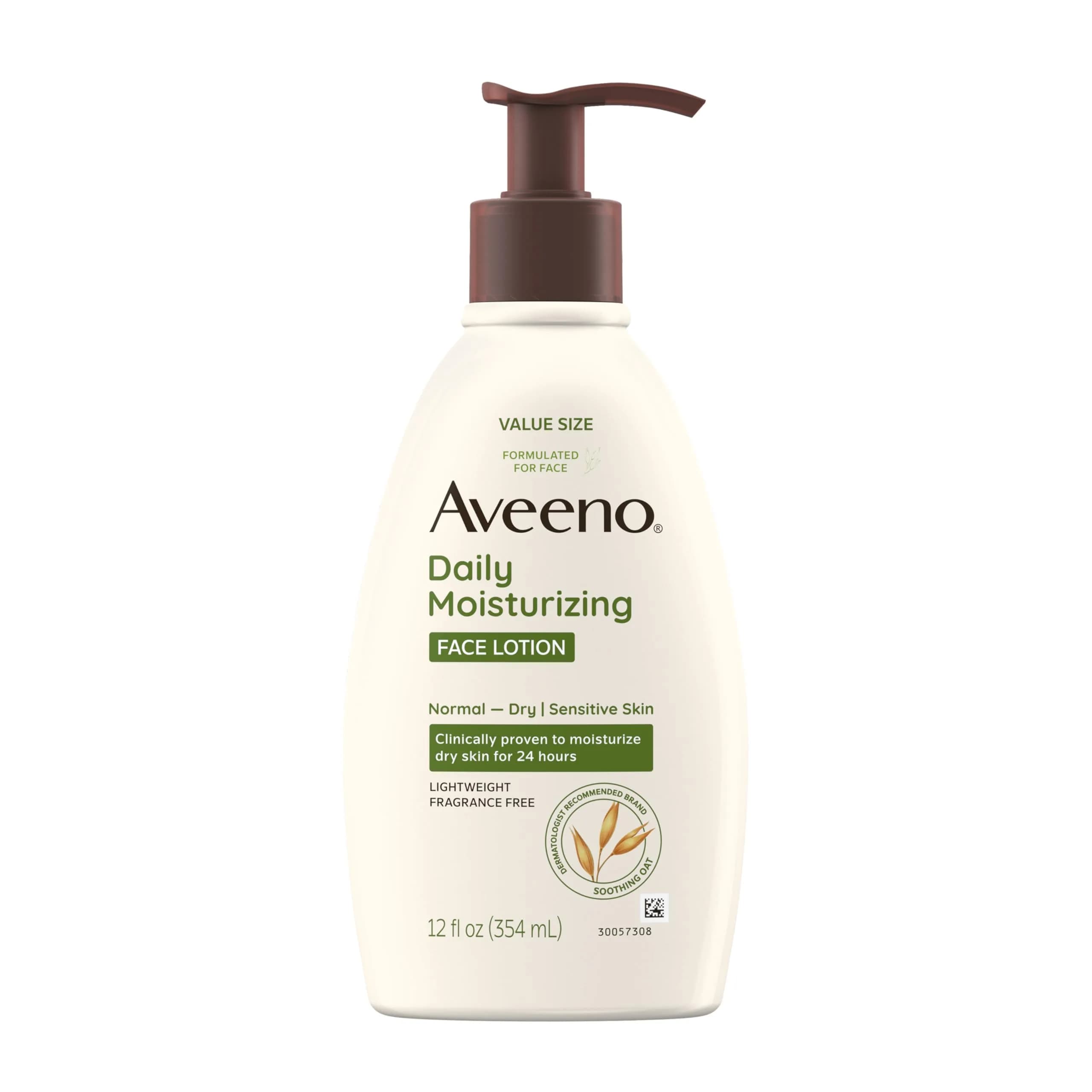 Aveeno Daily Moisturizing Face Lotion Fragrance Free 355ml (12 fl. oz) | Hydrates Dry, Sensitive Skin - main product image