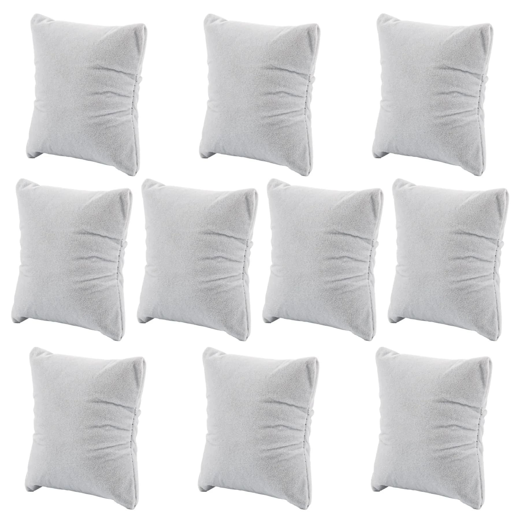 AUEAR Grey Velvet Watch Pillows 10 Pack | Jewelry Display Pillow for Gift Box