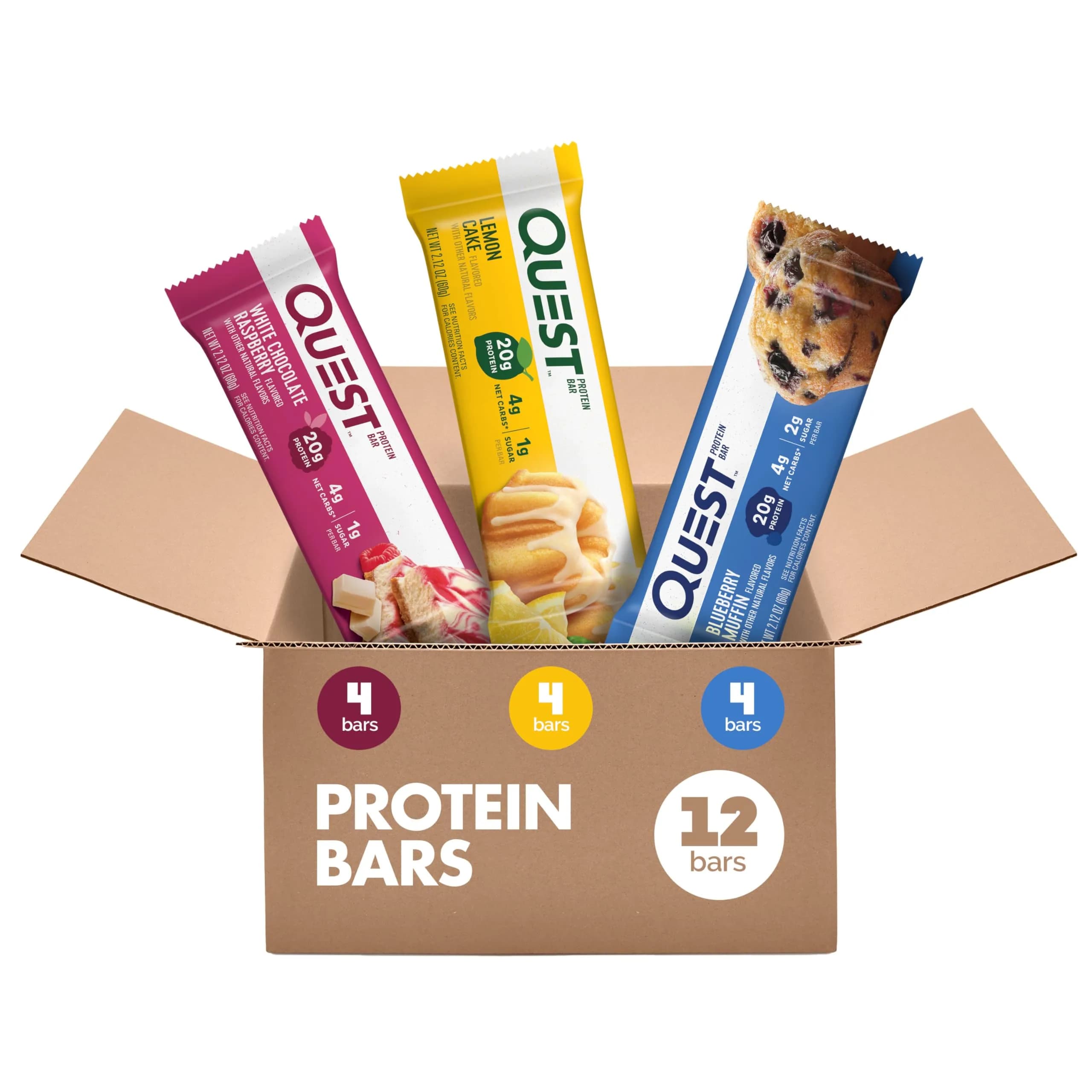 Quest Fruit Lover's Protein Bar Variety Pack, 12 Count | High Protein, Low Carb, Gluten Free, Keto Friendly - main product image