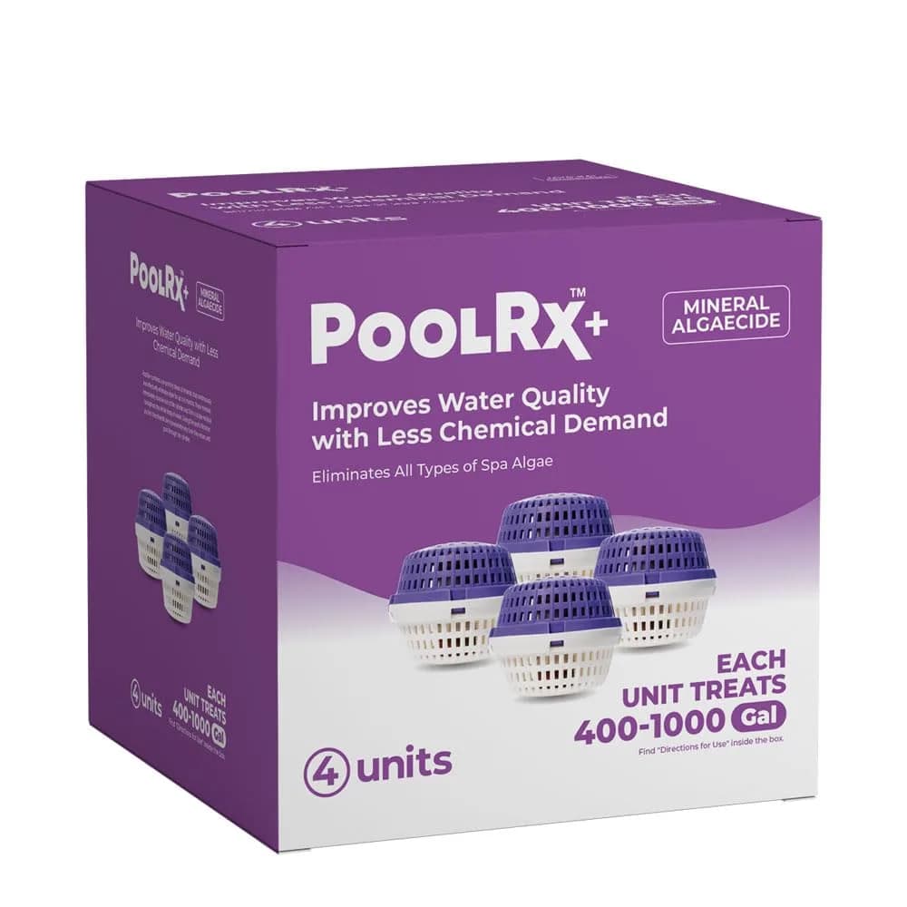 poolrx Mineral Algaecide 4-Unit Pack | Up to 6-Month Algae Control for 400-1000 Gallons