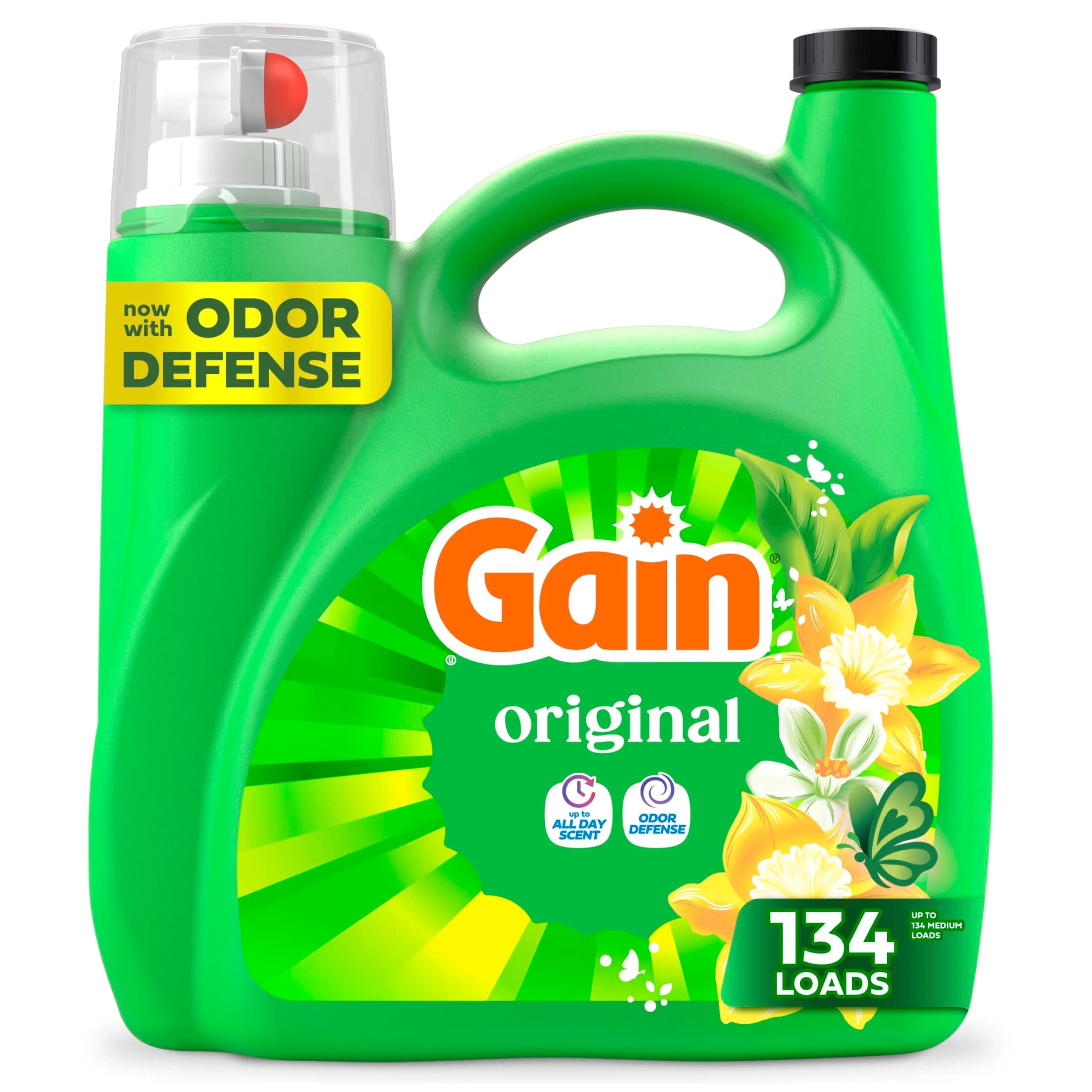 Gain Liquid Laundry Detergent with Odor Defense, Original Scent, 177 fl oz (5.2 L) | USA Import with 6-Week Scent Lock - main product image