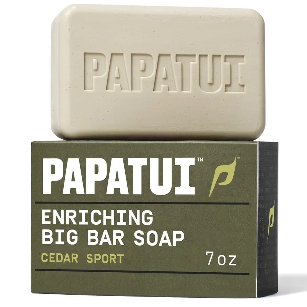 PAPATUI by Dwayne Johnson Enriching Bar Soap Cedar Sport 7oz | Nourishing, Energizing for Active Men