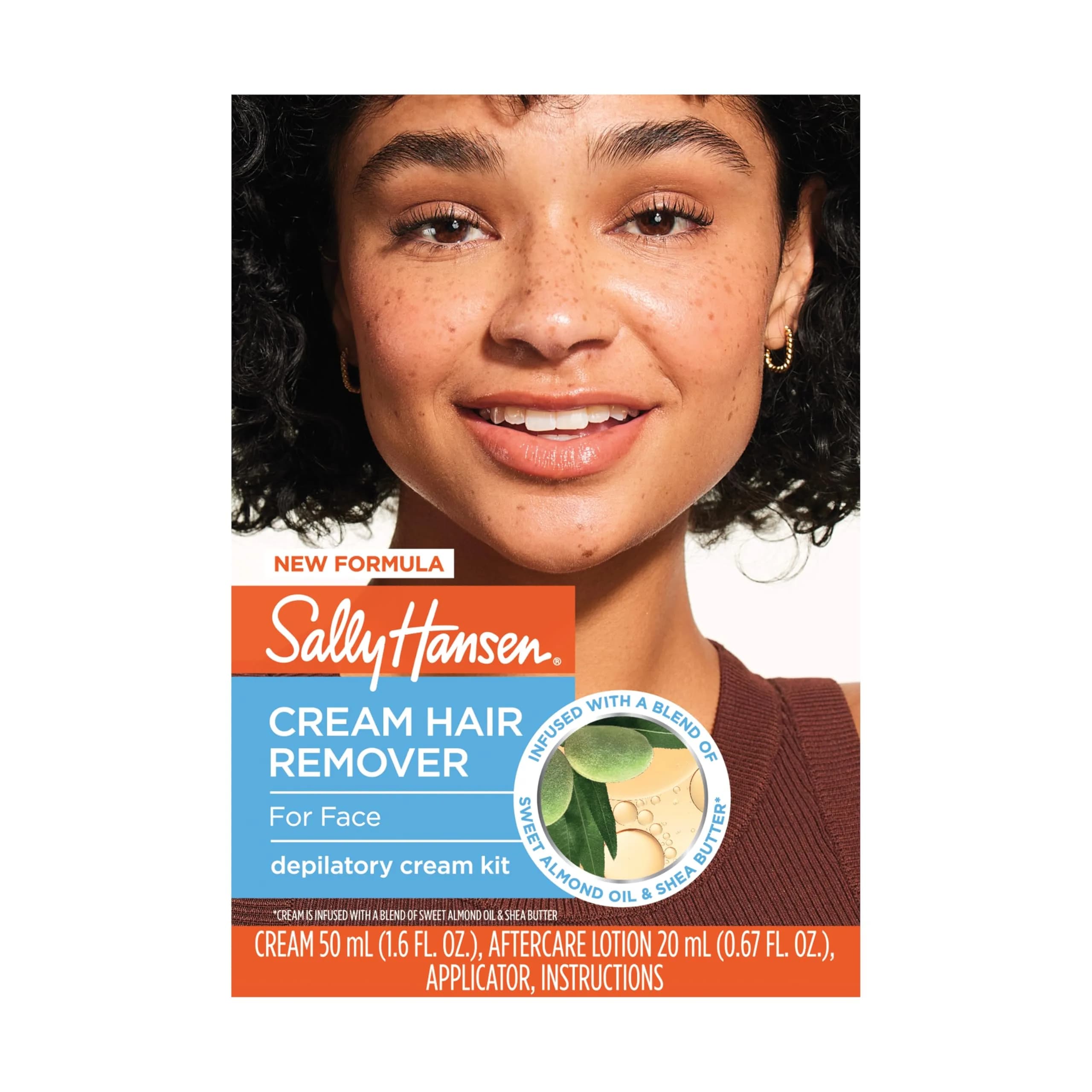 Sally Hansen Cream Hair Remover for Face 50ml (1.7 Fl Oz) | Vegan Formula for Smooth Skin - main product image