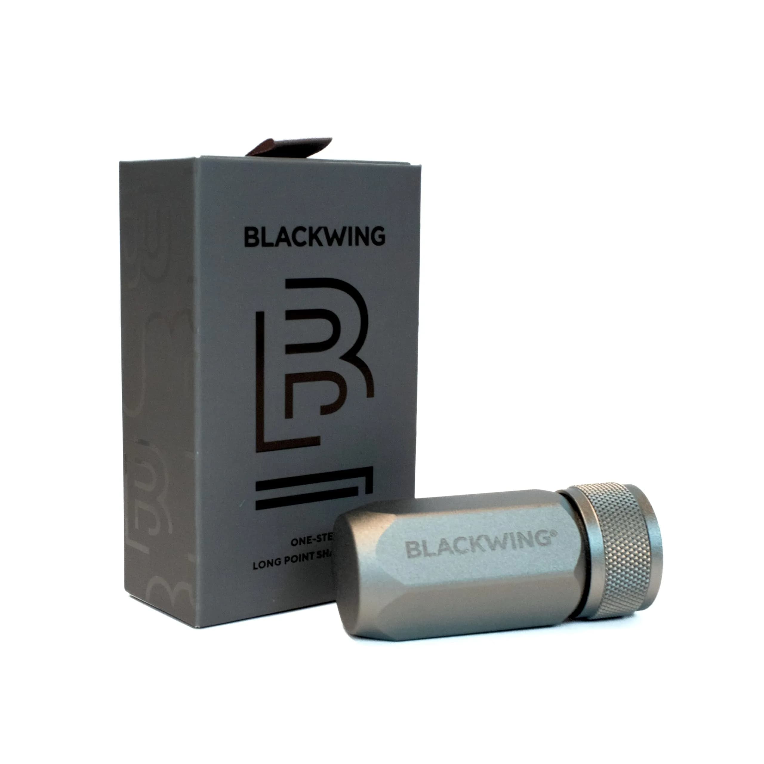 Blackwing One-Step Long Point Pencil Sharpener Grey | German Steel Blade, Machined Aluminum Body - main product image