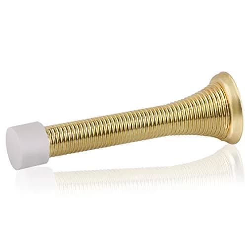 HOMOTEK Spring Door Stopper with Rubber Bumper, 50 Pack Bright Brass | Protects Walls & Doors - main product image