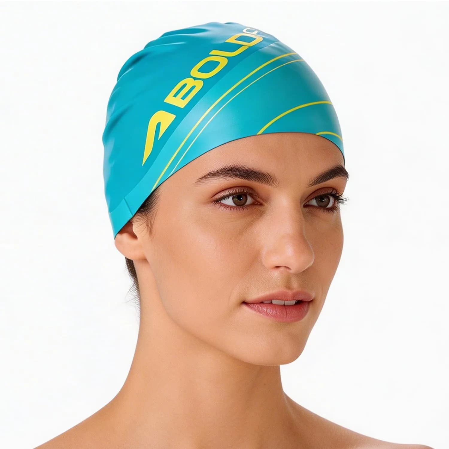 Boldfit Silicone Swimming Cap for Men & Women - Green | Waterproof, UV Protective, Anti-Slip Fit