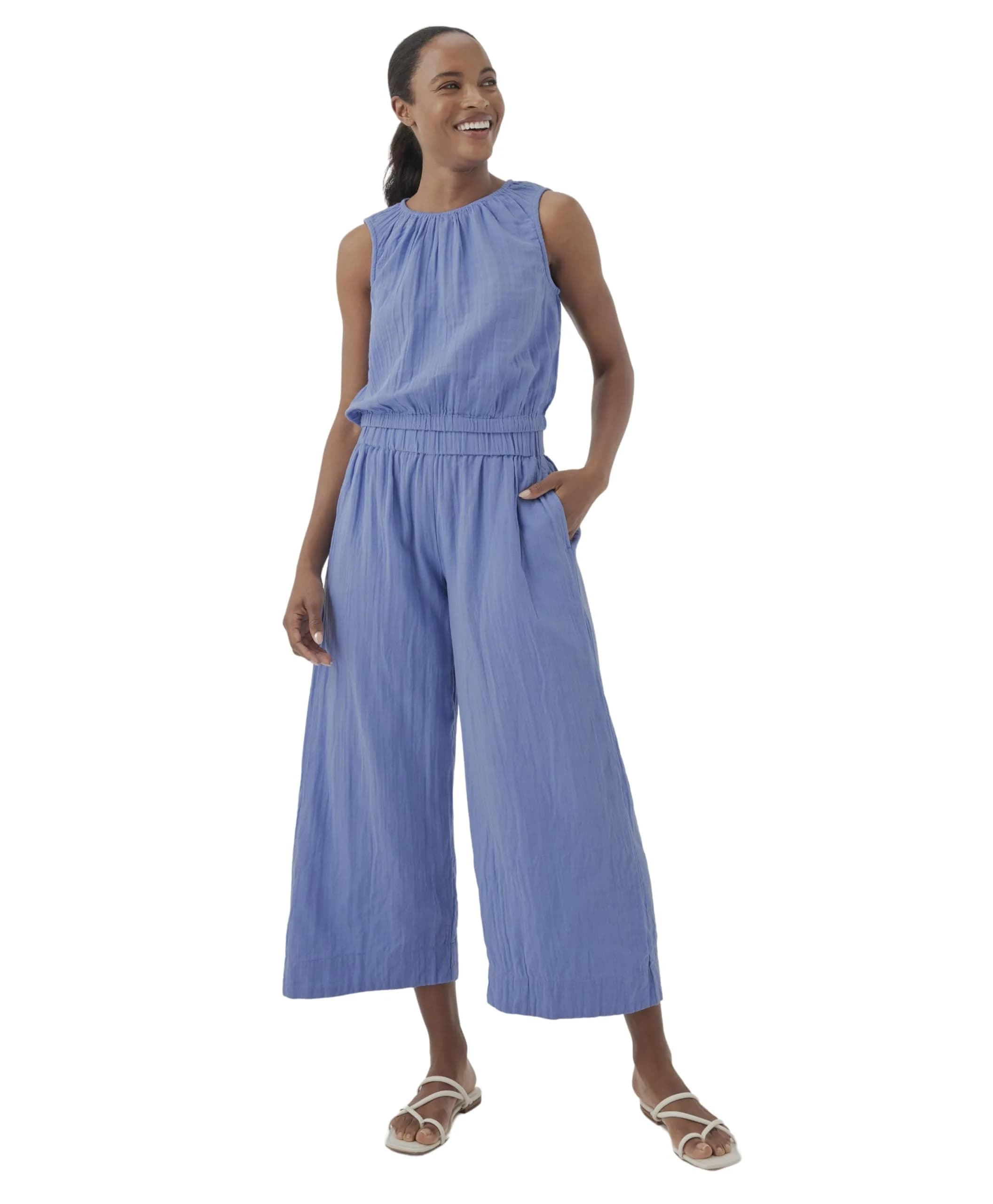 Pact Organic Cotton Women's Gauze Wide Leg Pant | Breathable, Flowy & Comfortable in Warm Weather