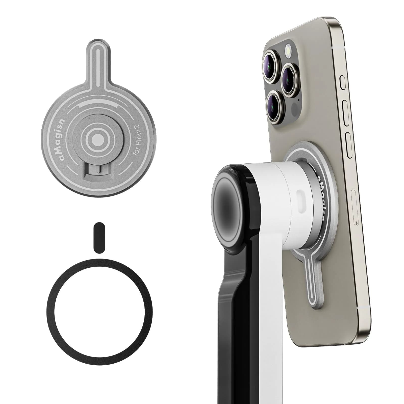 Rszfnjxry Magnetic Mount Adapter for Insta360 Flow 2 Pro | Stable Phone Attachment, Supports All Mobile Phones