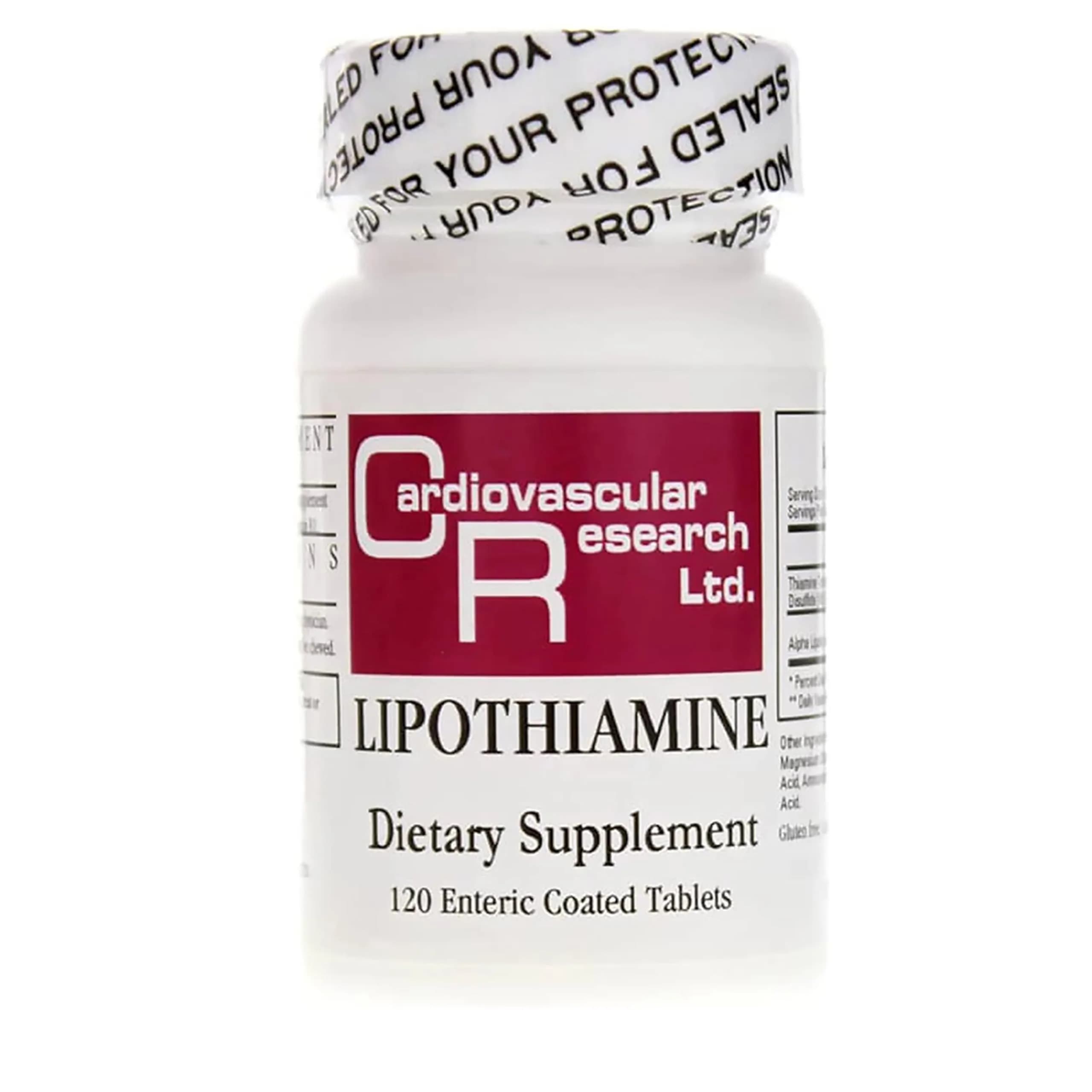 Cardiovascular Research Lipothiamine Vitamin B1 with Alpha-Lipoic Acid 120 Count | Cellular Energy & Antioxidant Support - main product image
