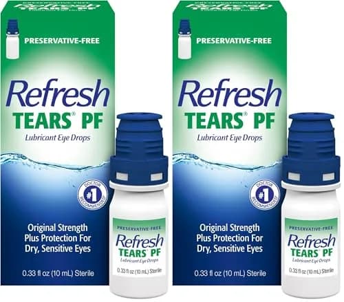 Refresh TEARS PF Preservative-Free Artificial Tears Lubricant Eye Drops 10ml (0.33 Fl Oz) Pack of 2 | FDA Approved Medication for Dry Eyes - main product image