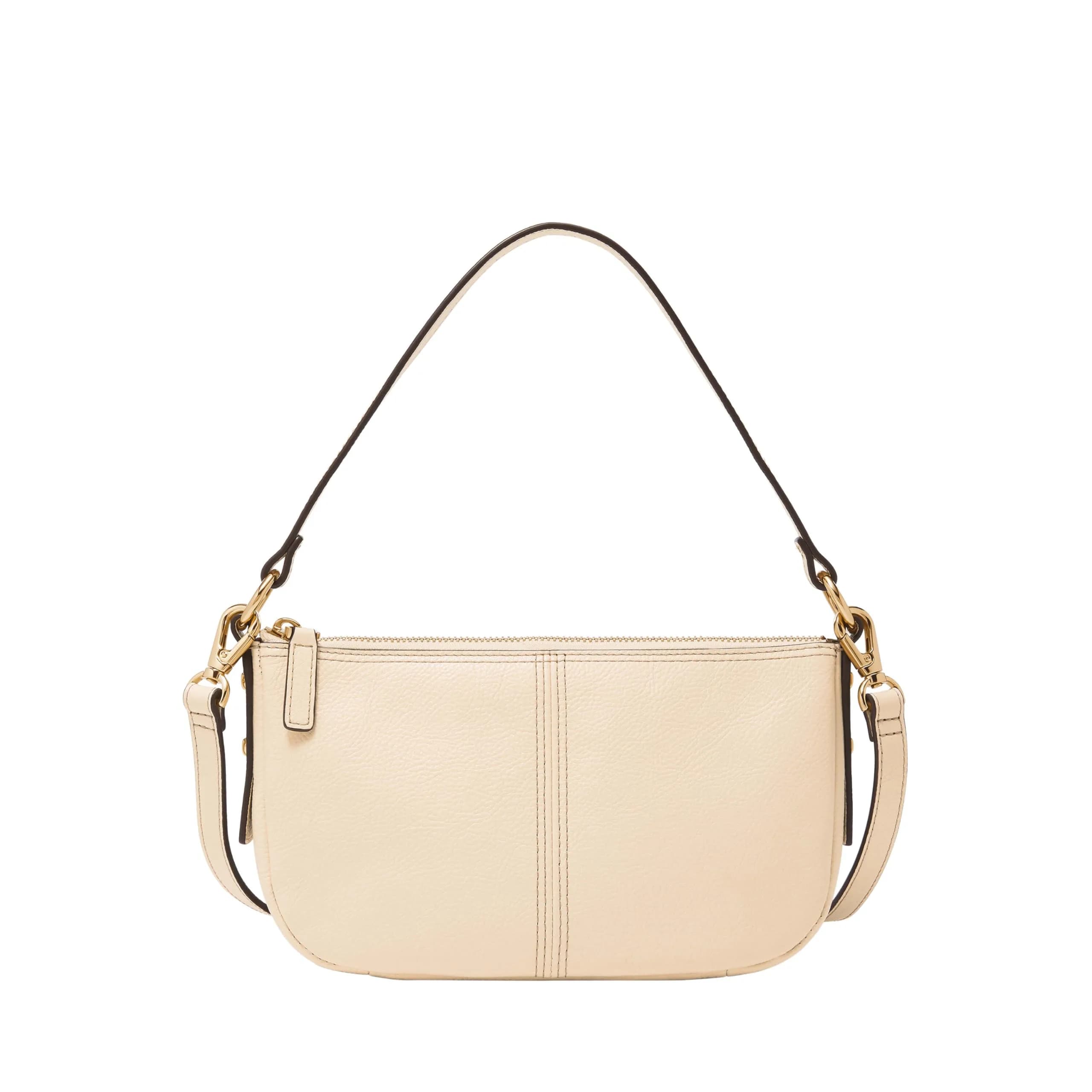 Fossil Utility Crossbody Bag in White | Adjustable Shoulder & Detachable Strap