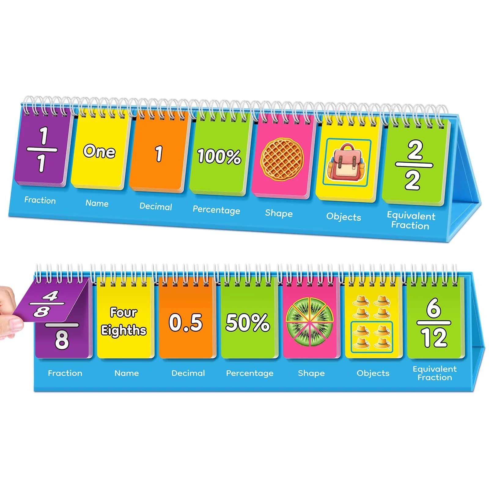 Laffunz Fraction Manipulatives Math Games Flip Chart for Elementary School & Homeschooling - main product image