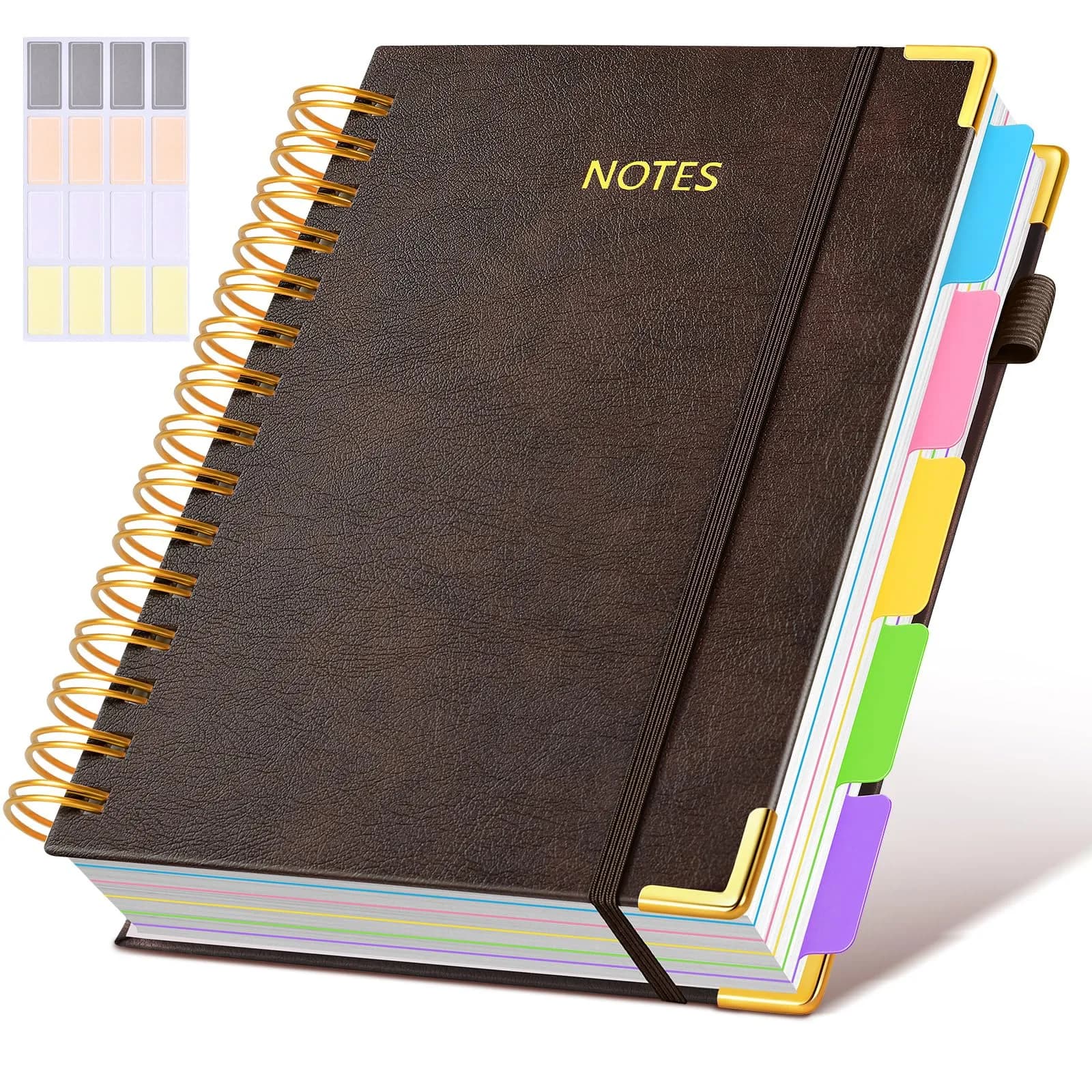 dilitego Hardcover Spiral Notebook 300 Pages A5 Brown | Smooth Writing Acid-Free Paper - main product image