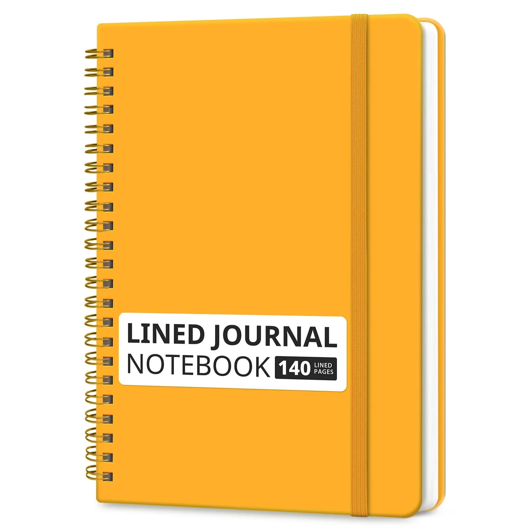 Taja Lined Spiral Journal Notebook for Women & Men, 140 Pages, College Ruled Hardcover Notebook for Work & Note Taking, Journals for Writing, A5 (5.7" x 7.9") – Yellow - main product image