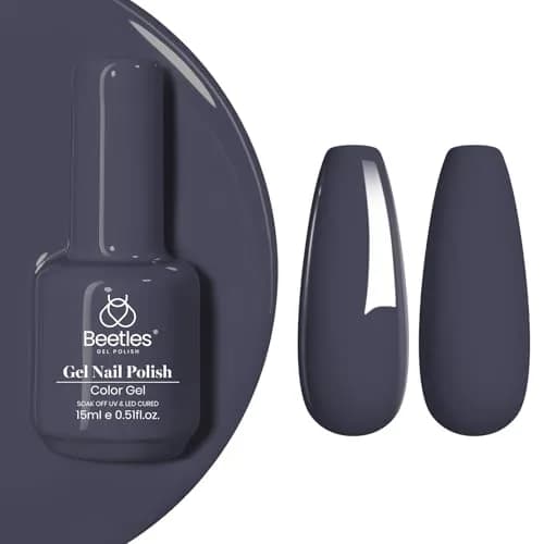 Beetles Gel Polish Crown Blue 15ml | Dark Grey Gel Nail Polish for India - main product image