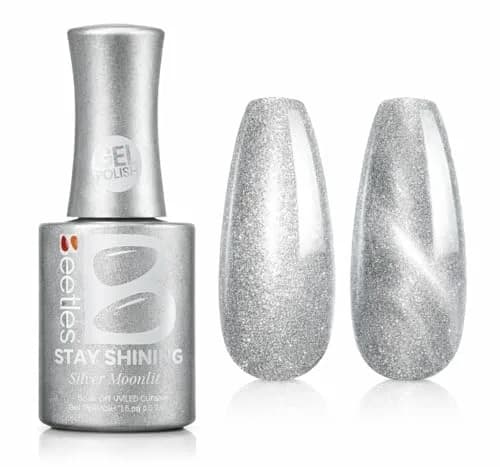 Beetles Pearl Gel Nail Polish - 15ml Silver Moonlight Sparkle Thread Effect | Long-Lasting Soak-Off - main product image