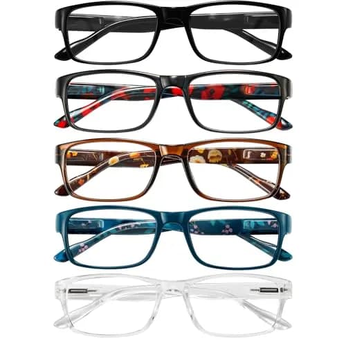 Gaoye Professional Reading Glasses 1.0 with Blue Light Protection, 5-Pack Flower Vibes | USA Imported for All-Day Computer Use - main product image
