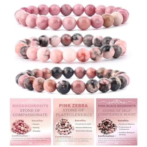 NCB 3-Piece 4mm Natural Crystal Gemstone Stretch Bracelets | Reiki Energy Healing Jewelry - main product image