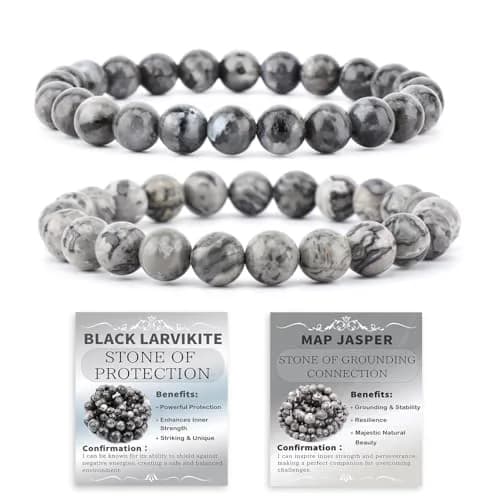 NCB 2-Piece 6mm Natural Crystal Gemstone Stretch Bracelets | Handmade Reiki Energy Healing Jewelry for Meditation, Yoga, Unisex - main product image