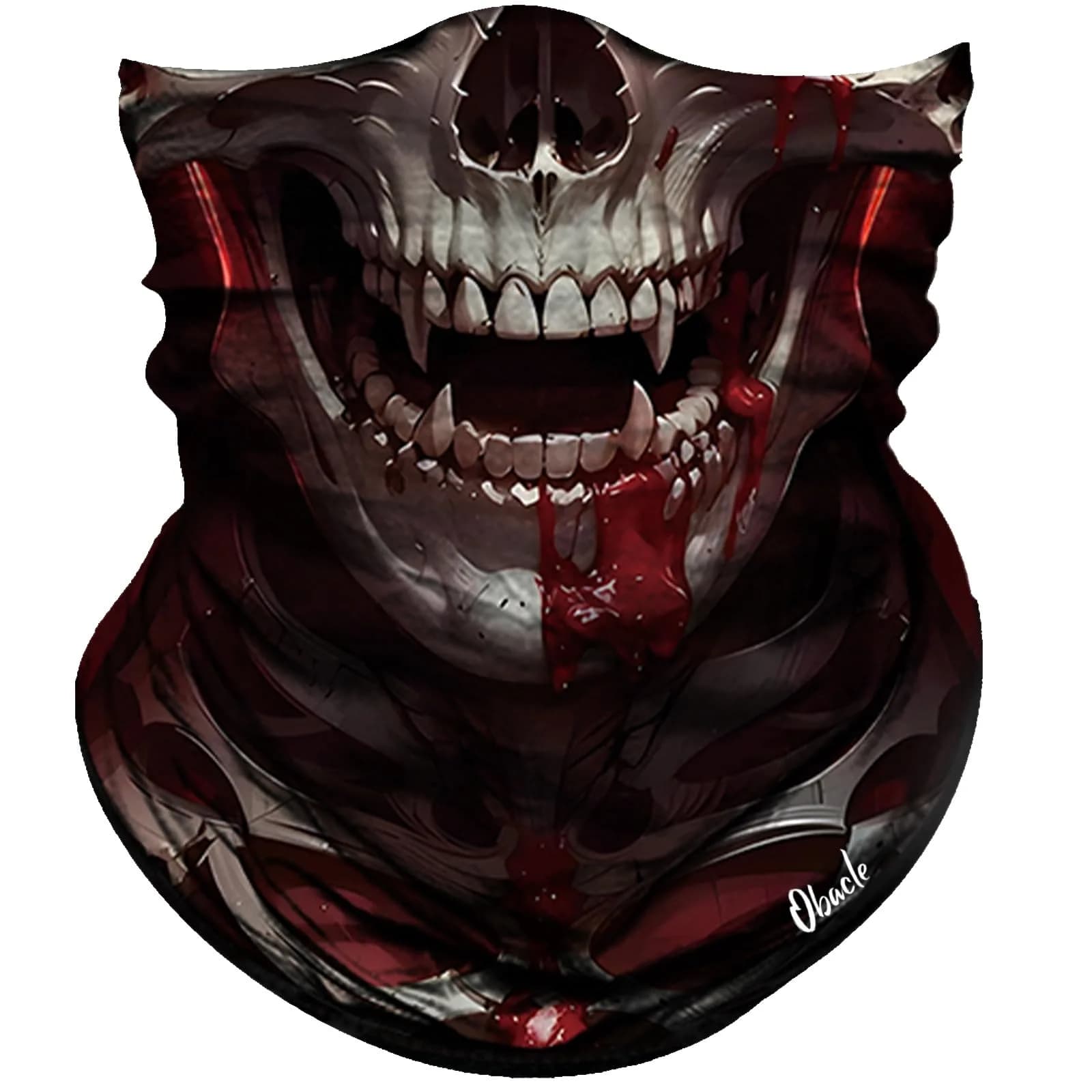 Obacle Skull Face Mask Half for Dust Wind UV Sun Protection Seamless 3D Tube Mask Bandana for Men Women (Skull Light Blue Rock Melt)