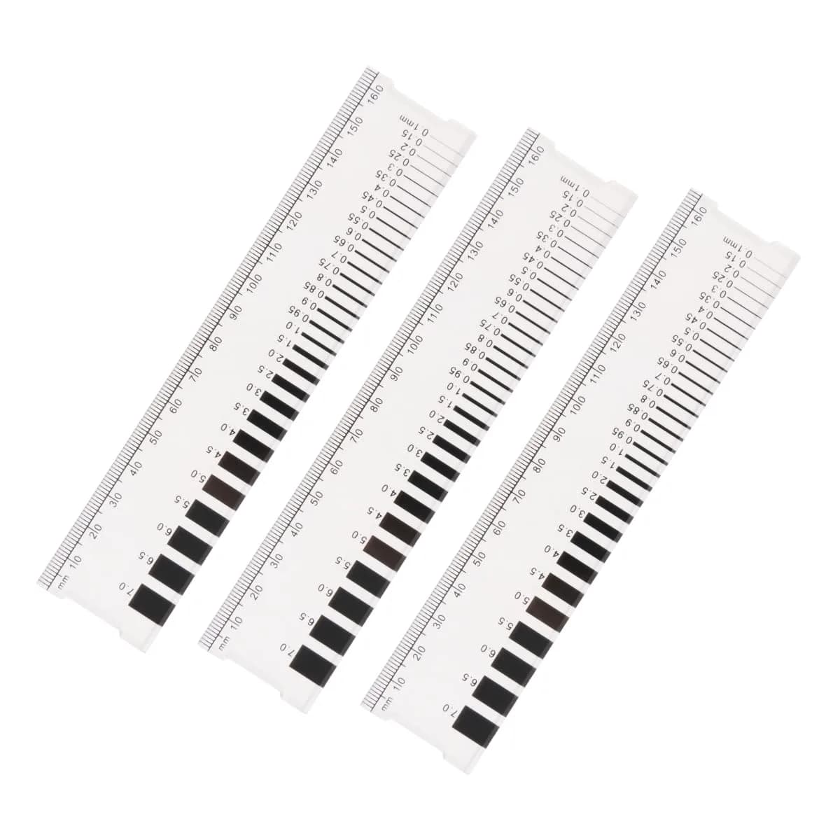 MOETER Crack Width Gauge 16.5cm (6.5in) 3-Pack | Professional Concrete Crack Monitoring Ruler with 1mm Precision - main product image