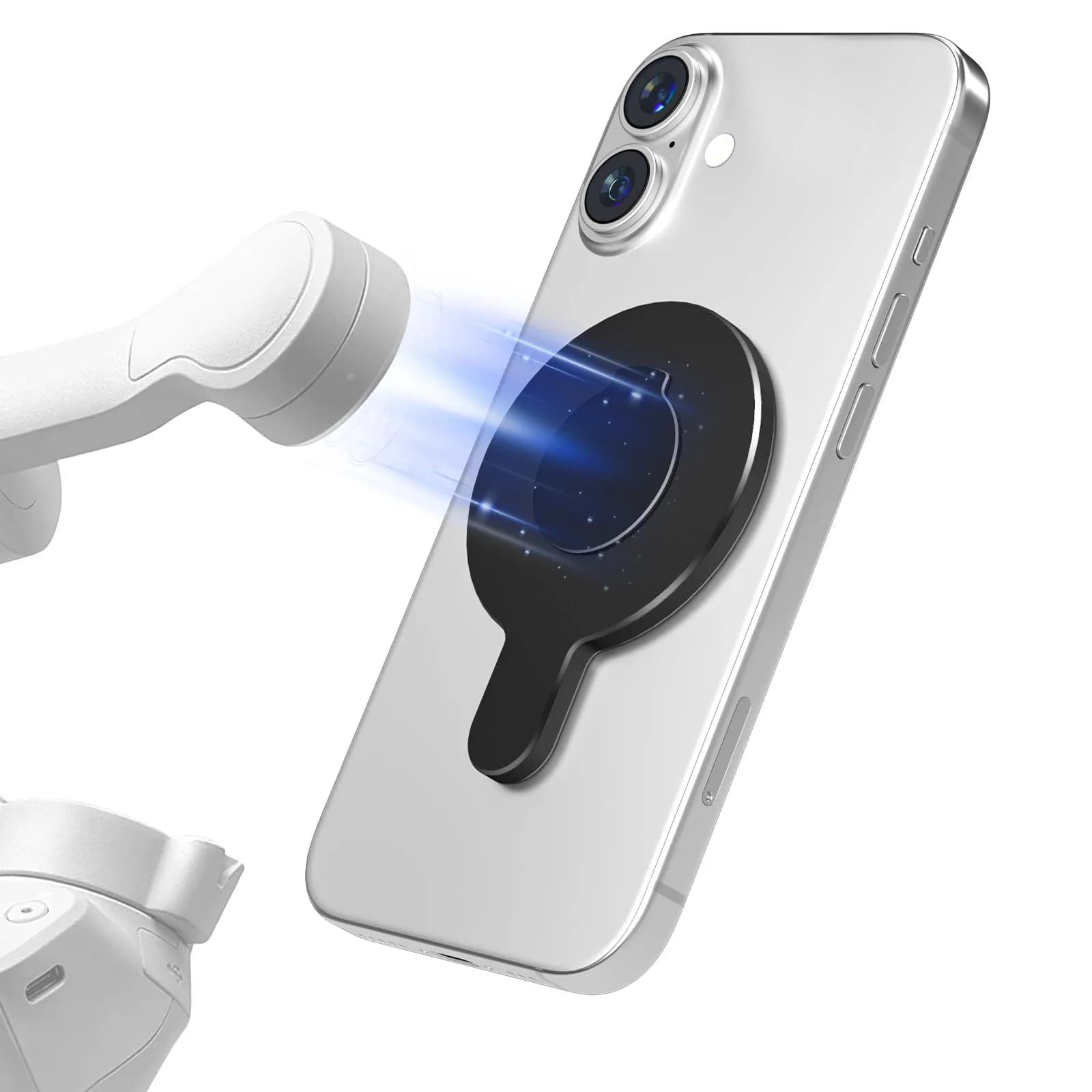 ALAFLY Magnetic Phone Mount for DJI Gimbals | Compatible with MagSafe iPhone 12-17, Quick Release, All Metal Clamp, Black - main product image