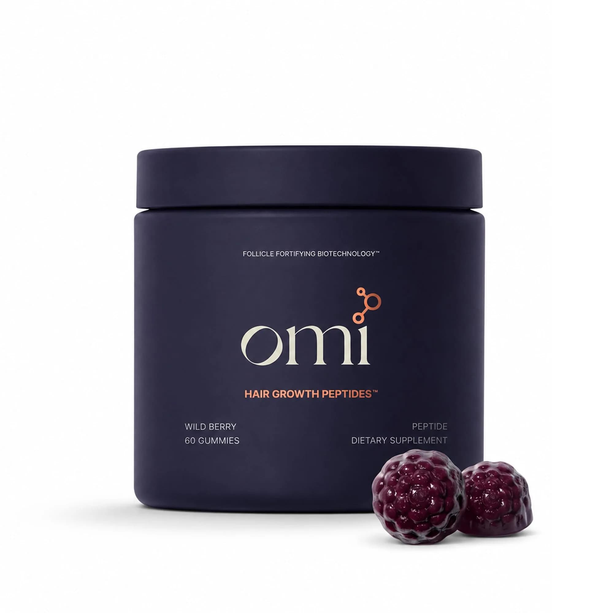 OMI Peptides for Hair Growth Gummies for Women 60 Gummies | Supports Thicker, Fuller Hair - main product image