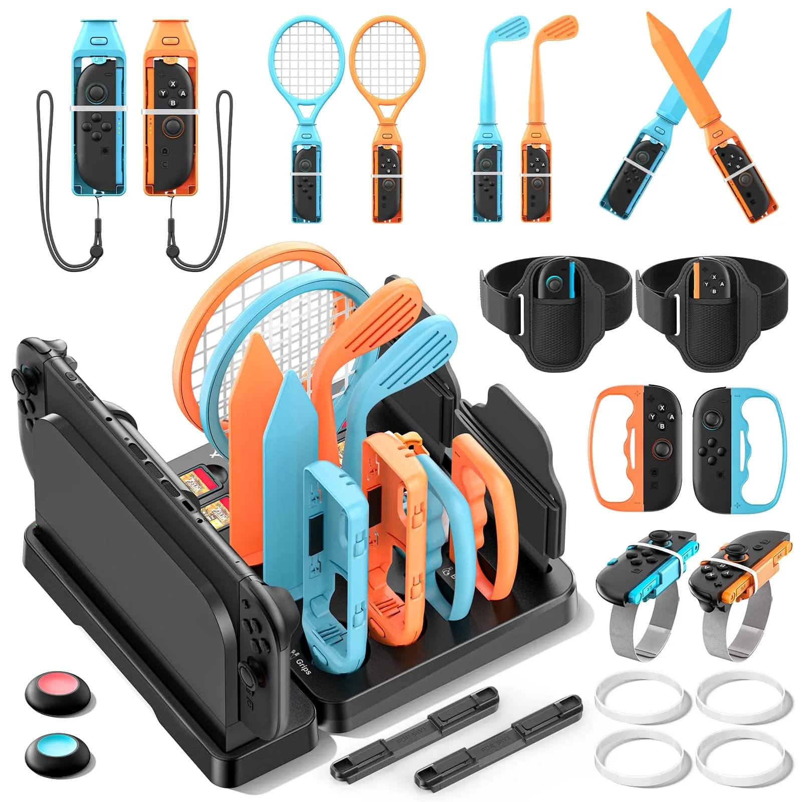Tokluck Switch 1/2 Sports Accessories Bundle with Organizer Station | Compatible with Nintendo Switch Console & Joy-con, Storage & Organizer - main product image