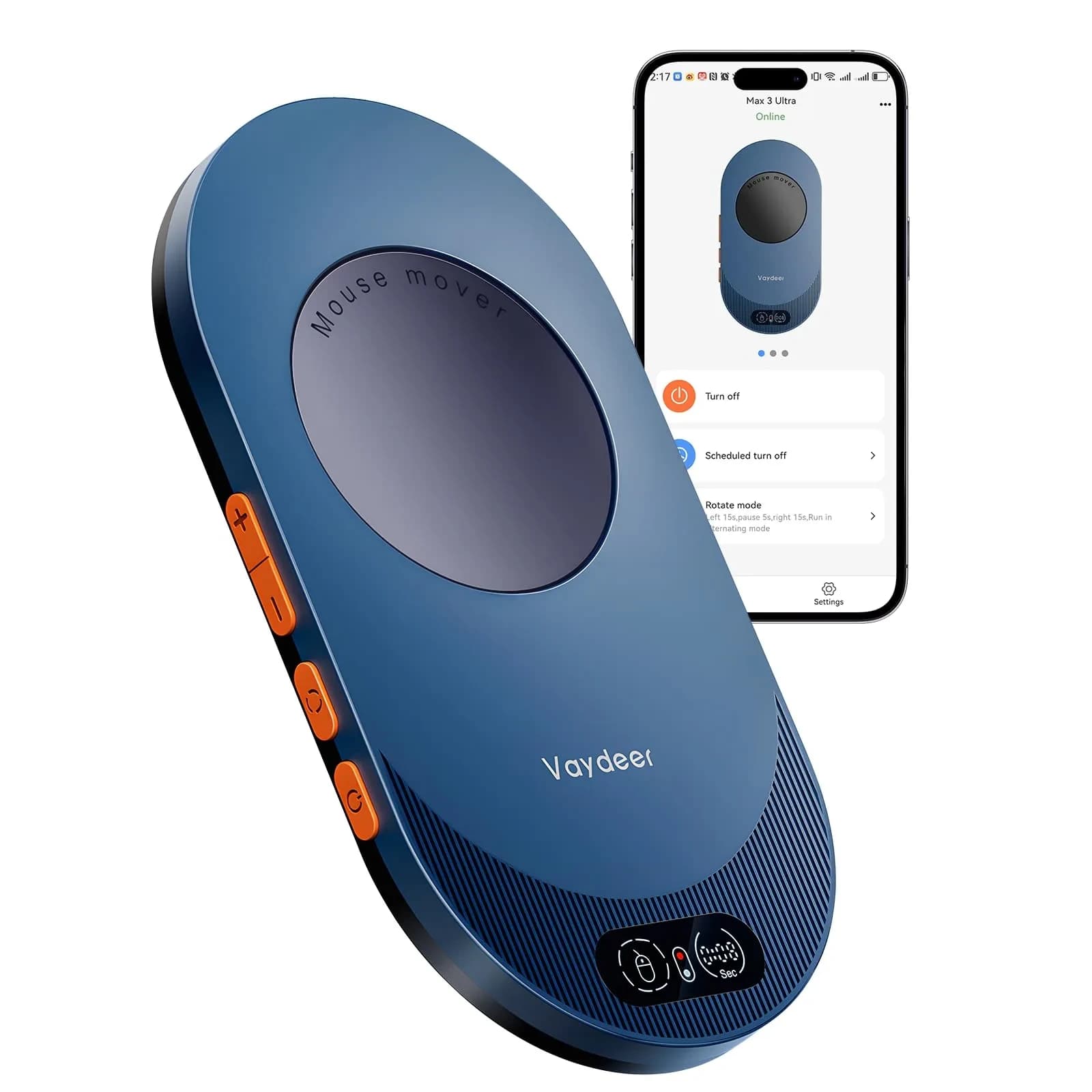 Vaydeer Air 3 Ultra Mouse Mover with App, Dark Purple | Keeps PC Active - main product image